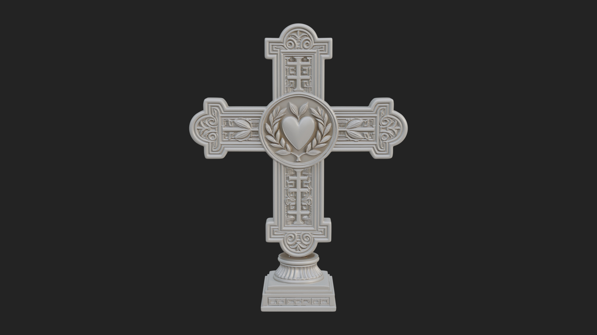 Carved Relief Wall Cross Design 80 3D Print Model 3D Model