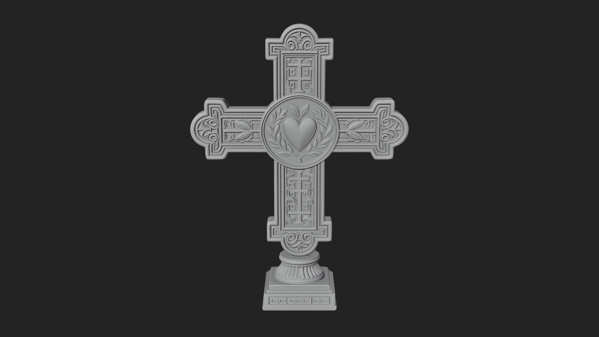 Carved Relief Wall Cross Design 80 3D Print Model 3D Model