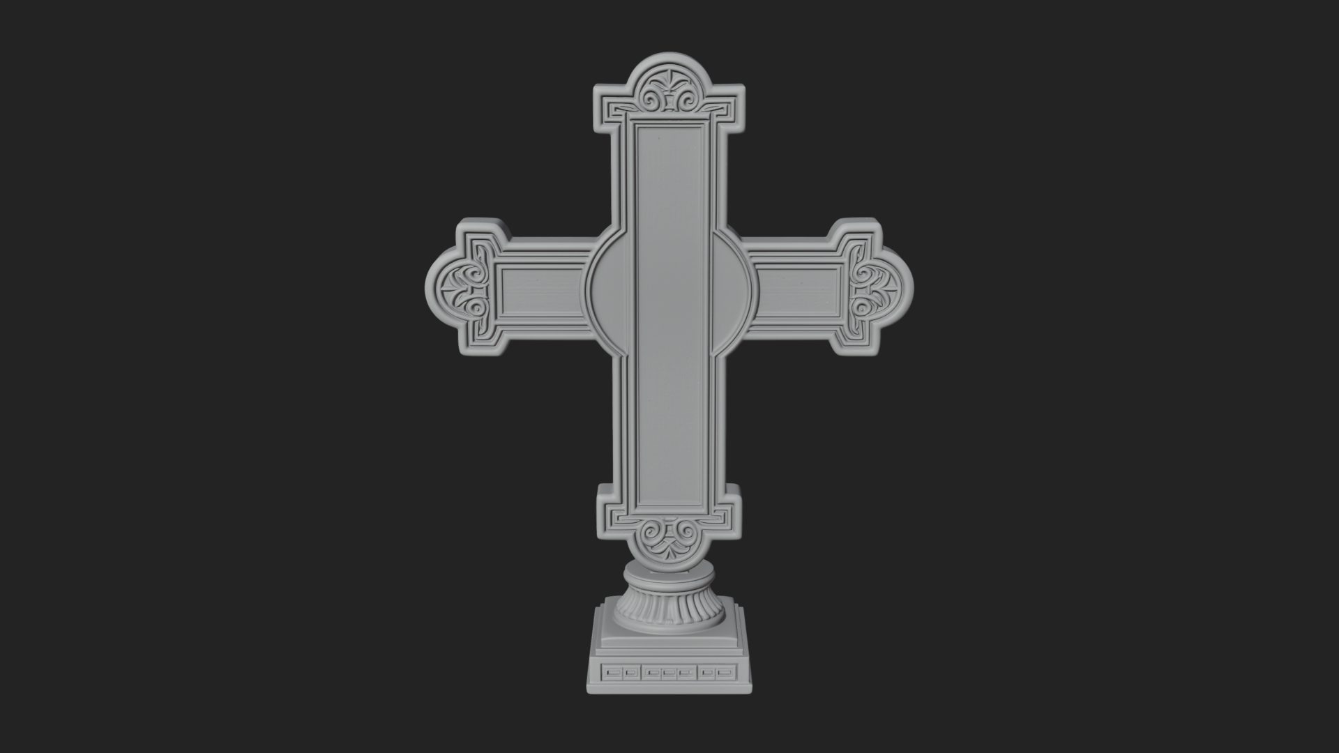 Carved Relief Wall Cross Design 80 3D Print Model 3D Model