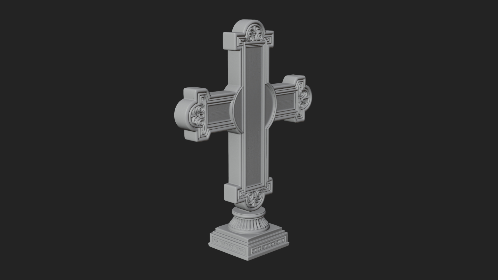 Carved Relief Wall Cross Design 80 3D Print Model 3D Model