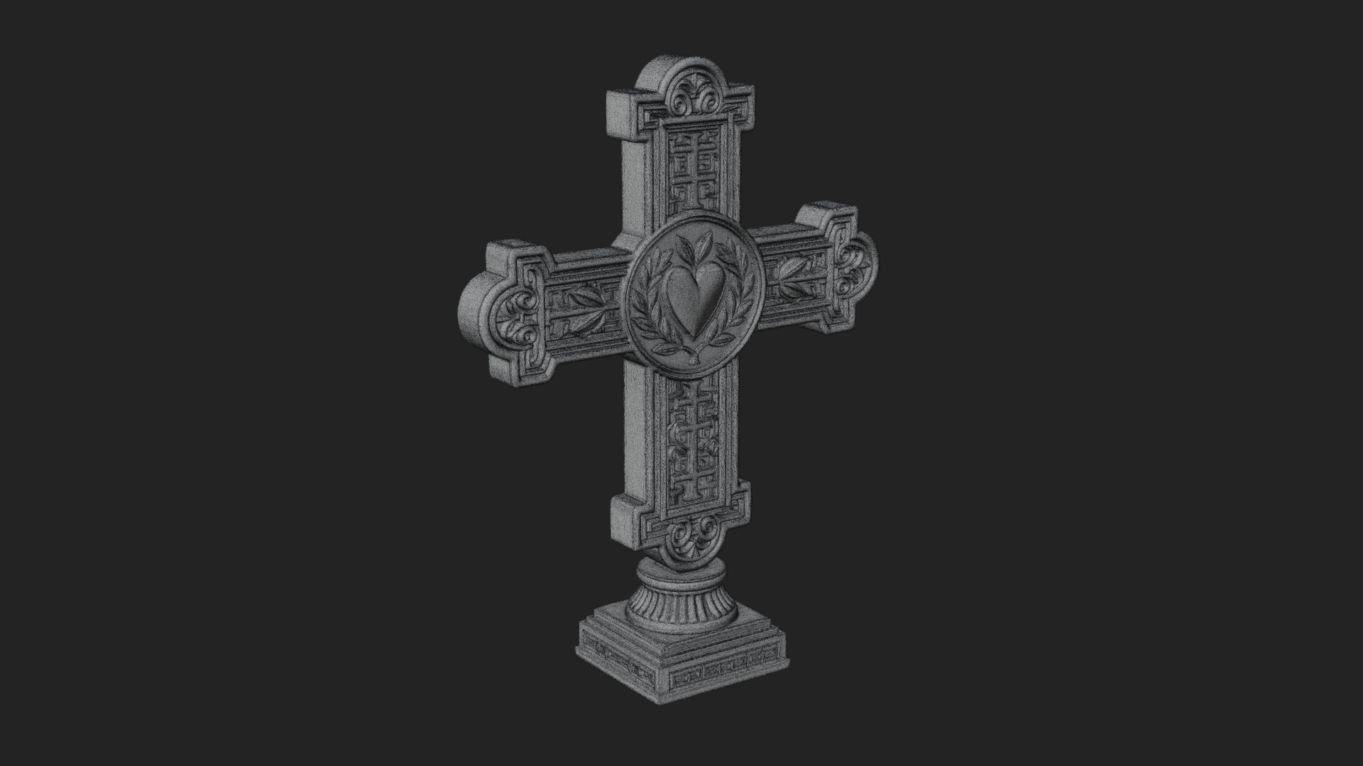 Carved Relief Wall Cross Design 80 3D Print Model 3D Model