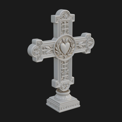 Carved Relief Wall Cross Design 80 3D Print Model