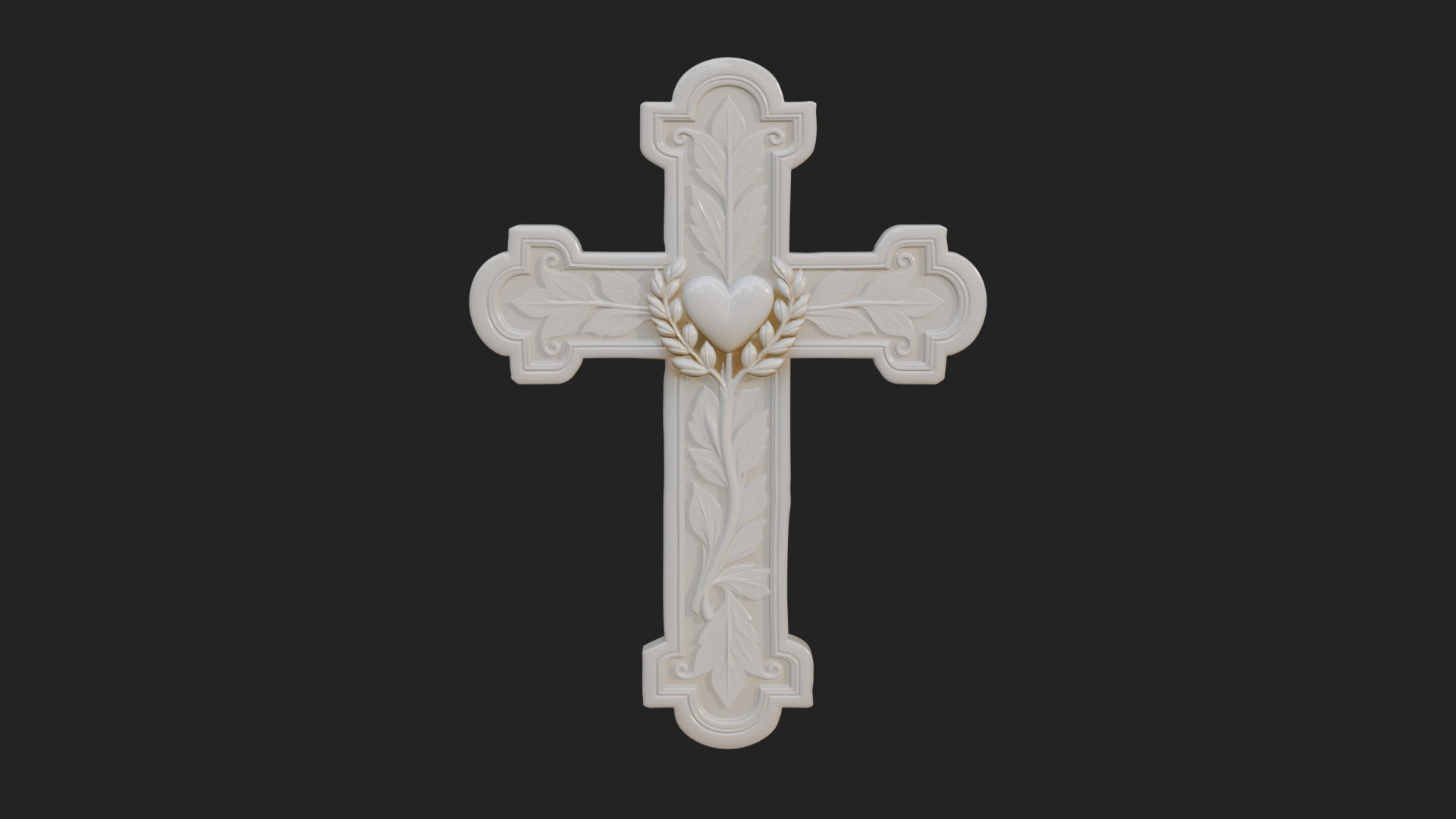 Carved Relief Wall Cross Design 81 3D Print Model 3D Model
