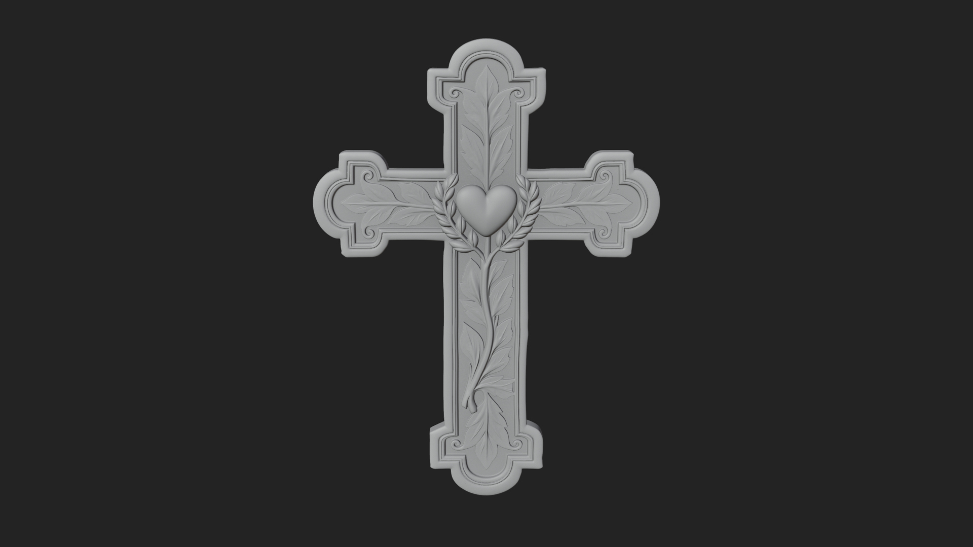 Carved Relief Wall Cross Design 81 3D Print Model 3D Model