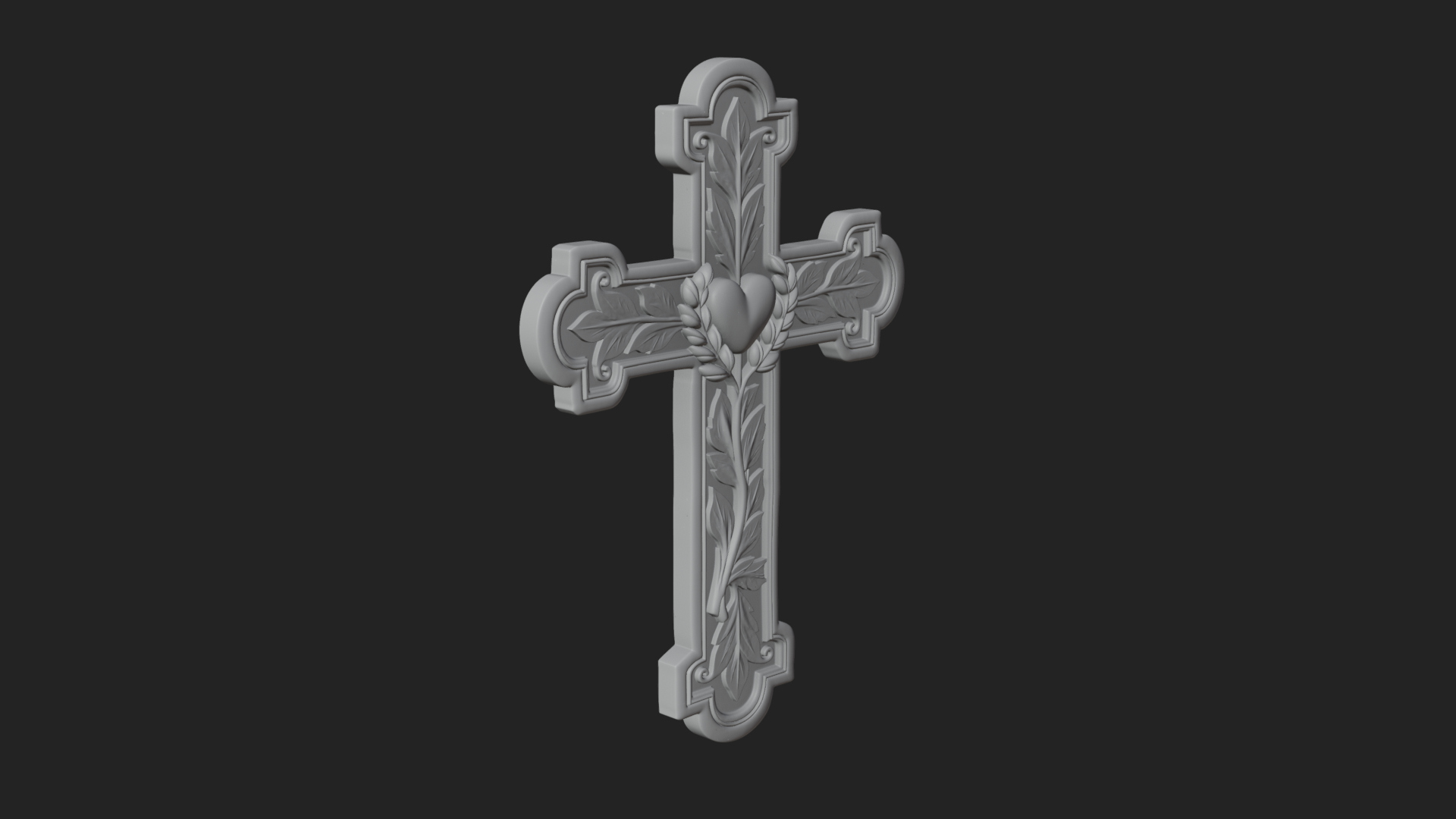 Carved Relief Wall Cross Design 81 3D Print Model 3D Model