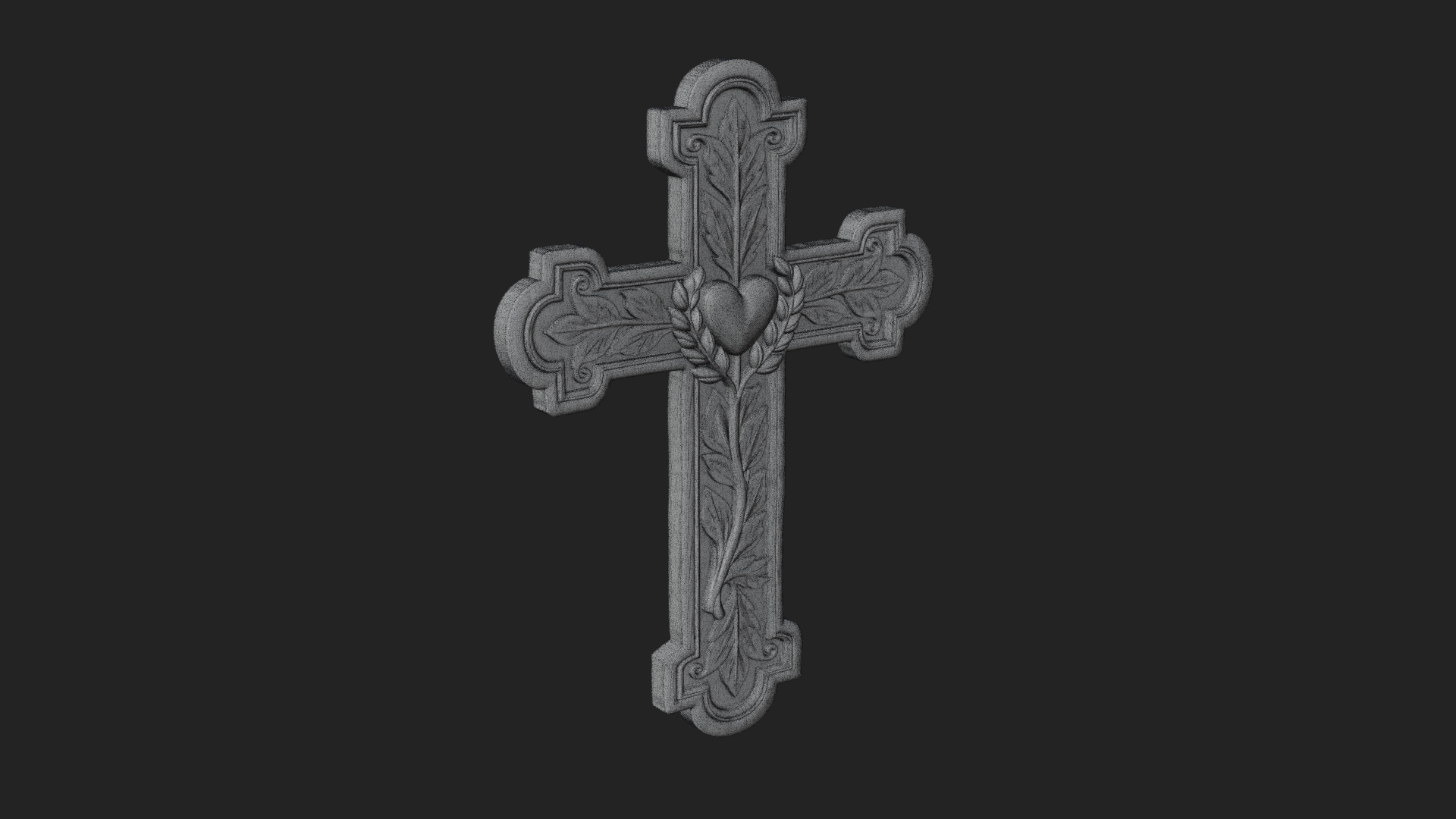 Carved Relief Wall Cross Design 81 3D Print Model 3D Model