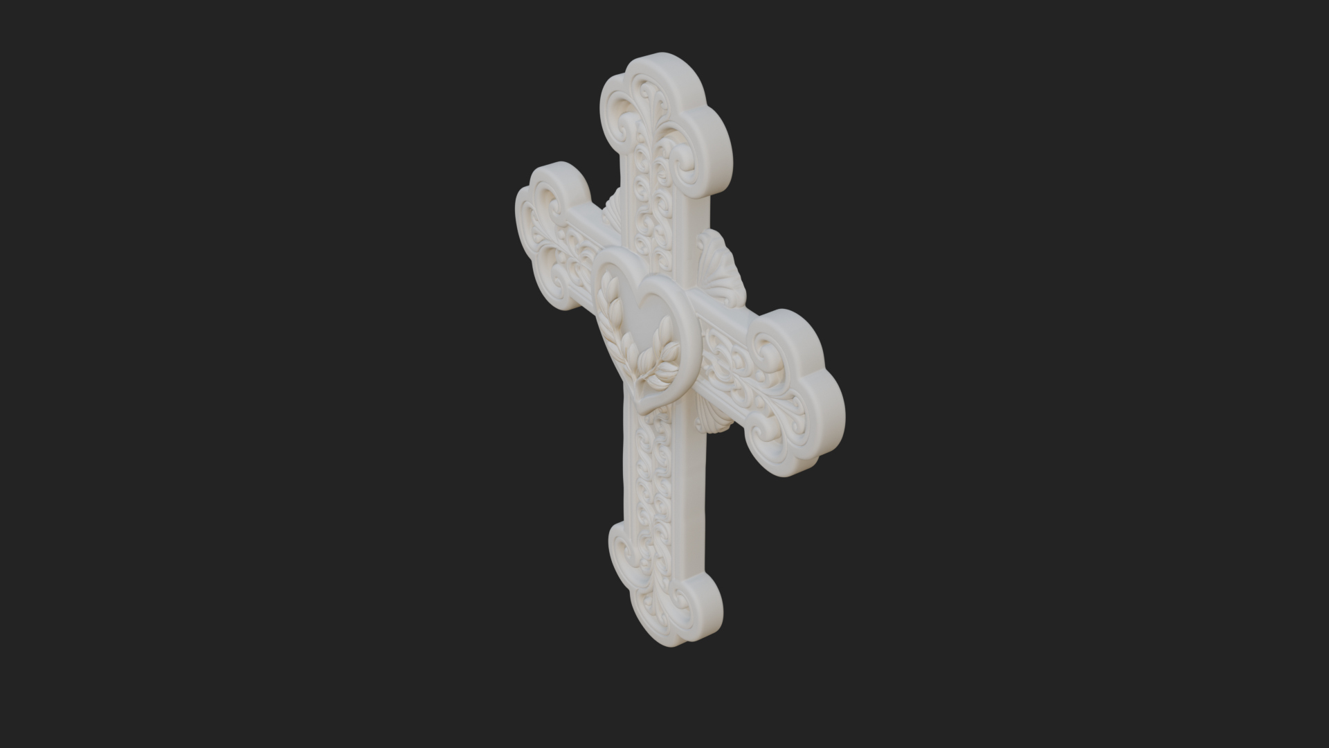 Carved Relief Wall Cross Design 82 3D Print Model 3D Model