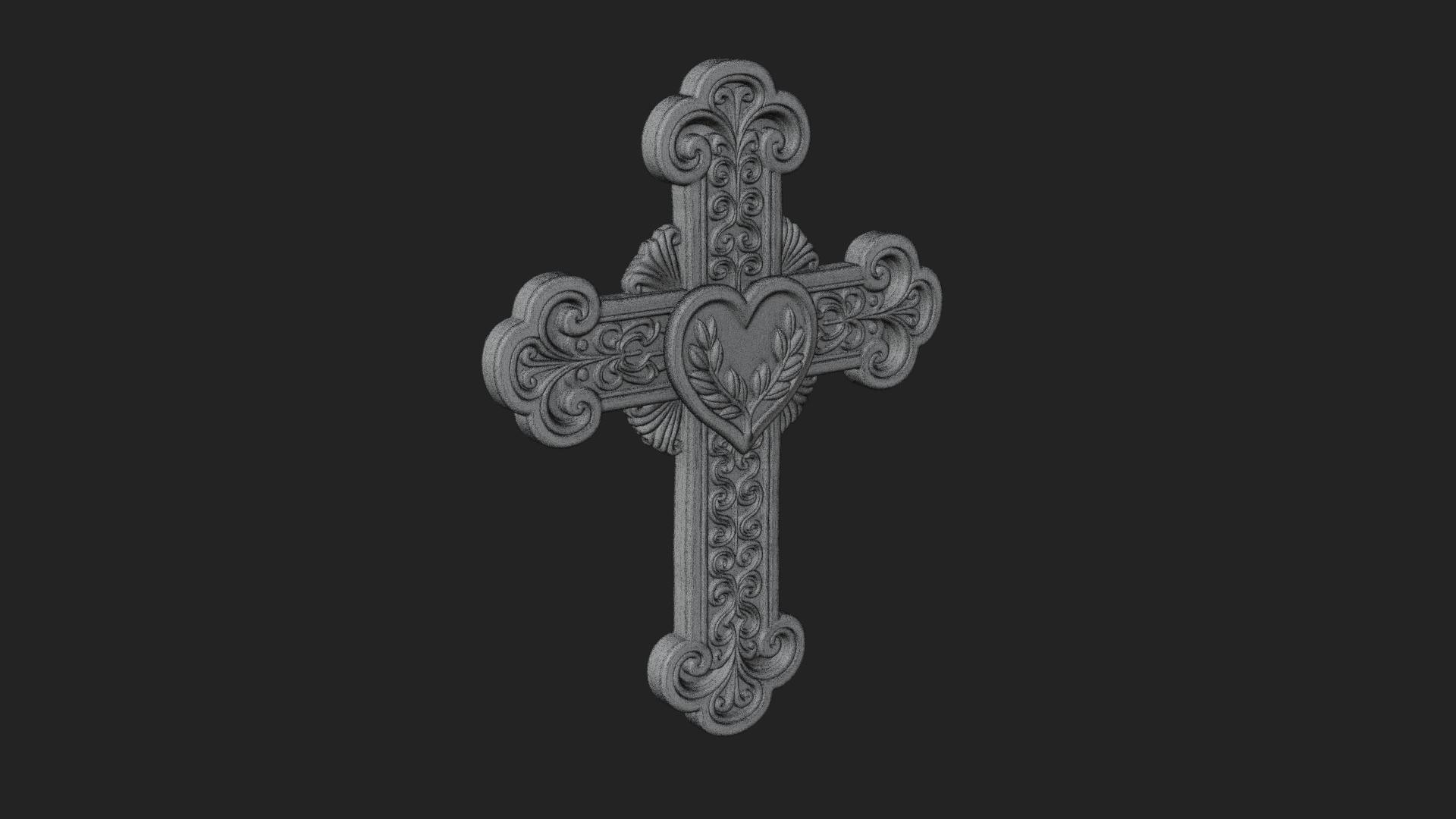 Carved Relief Wall Cross Design 82 3D Print Model 3D Model
