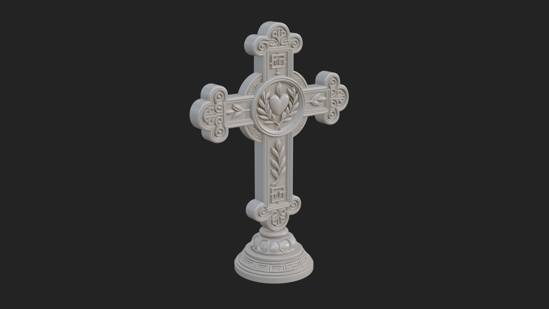 Carved Relief Wall Cross Design 83 3D Print Model 3D Model