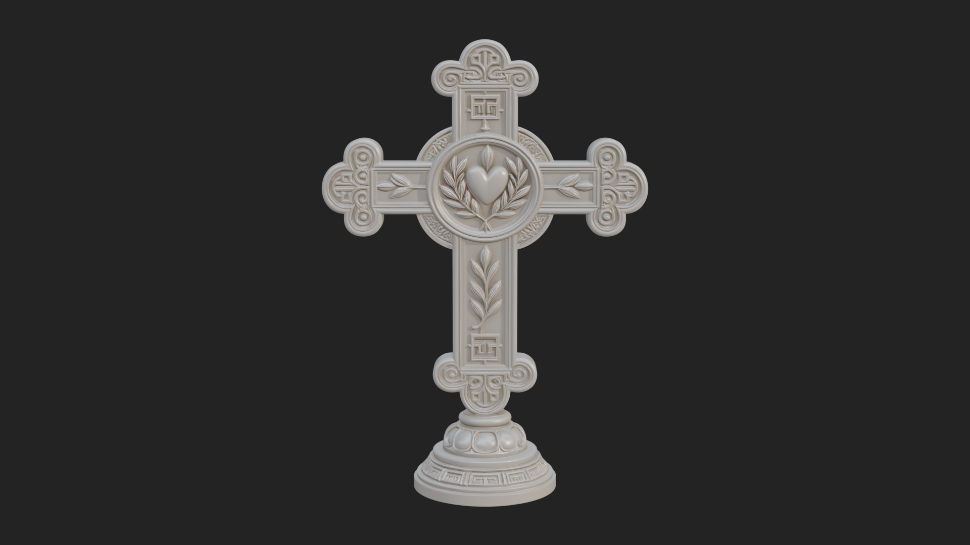 Carved Relief Wall Cross Design 83 3D Print Model 3D Model