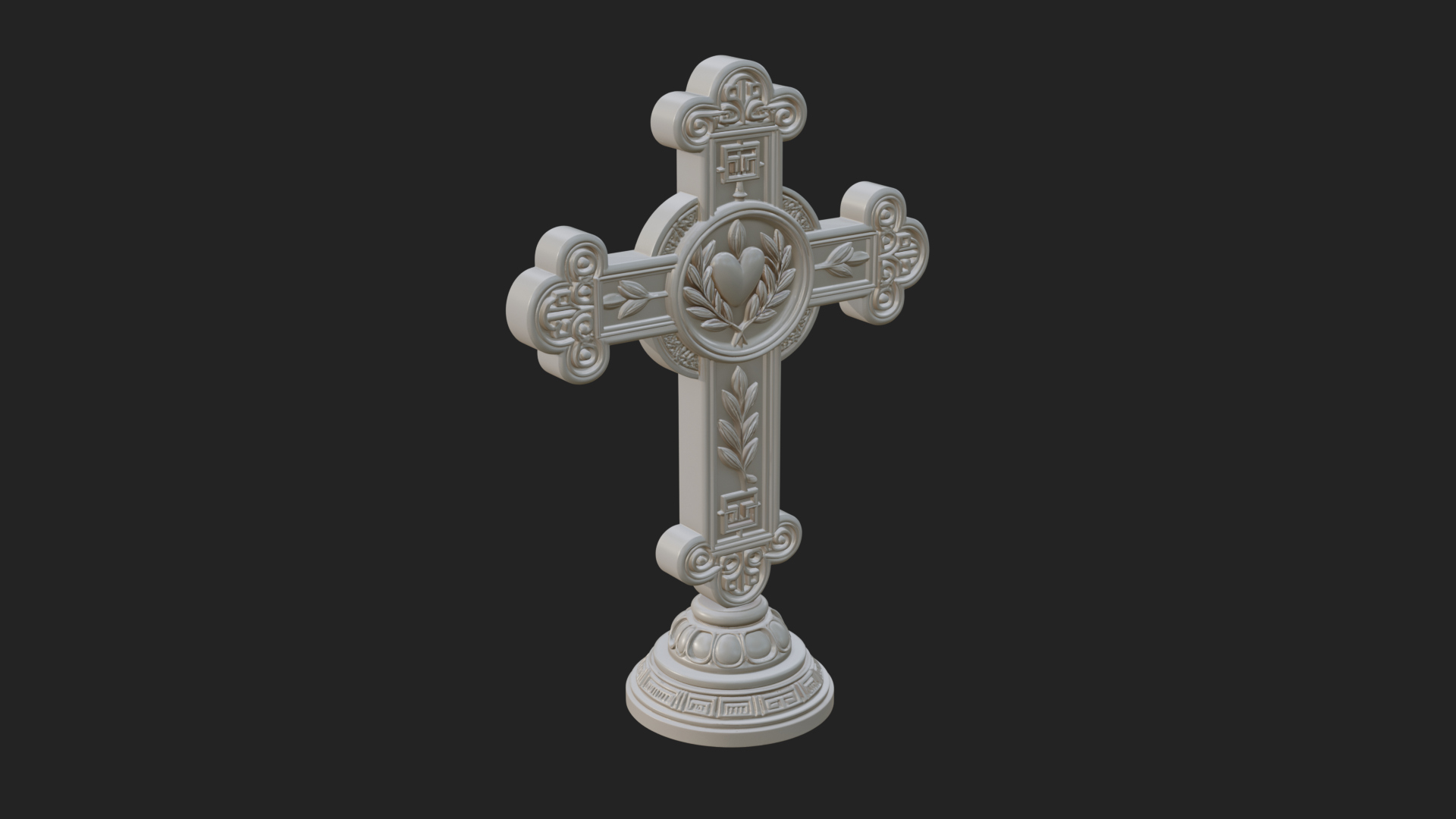 Carved Relief Wall Cross Design 83 3D Print Model 3D Model