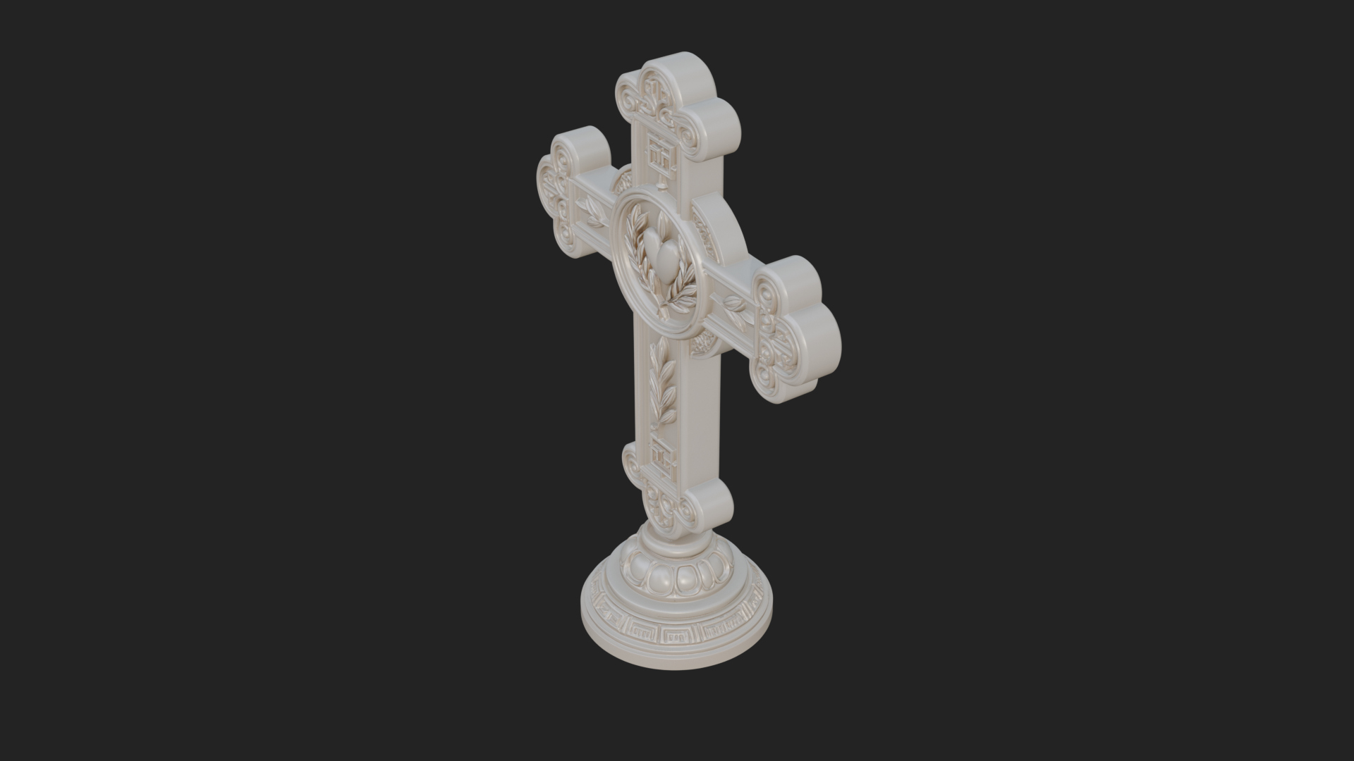 Carved Relief Wall Cross Design 83 3D Print Model 3D Model