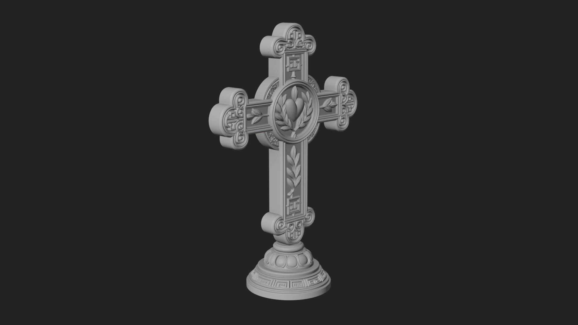 Carved Relief Wall Cross Design 83 3D Print Model 3D Model
