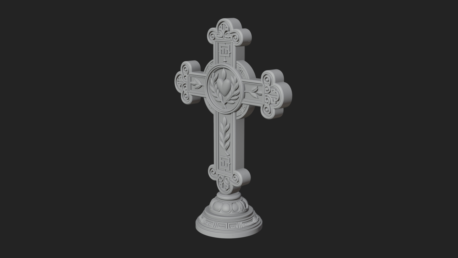 Carved Relief Wall Cross Design 83 3D Print Model 3D Model