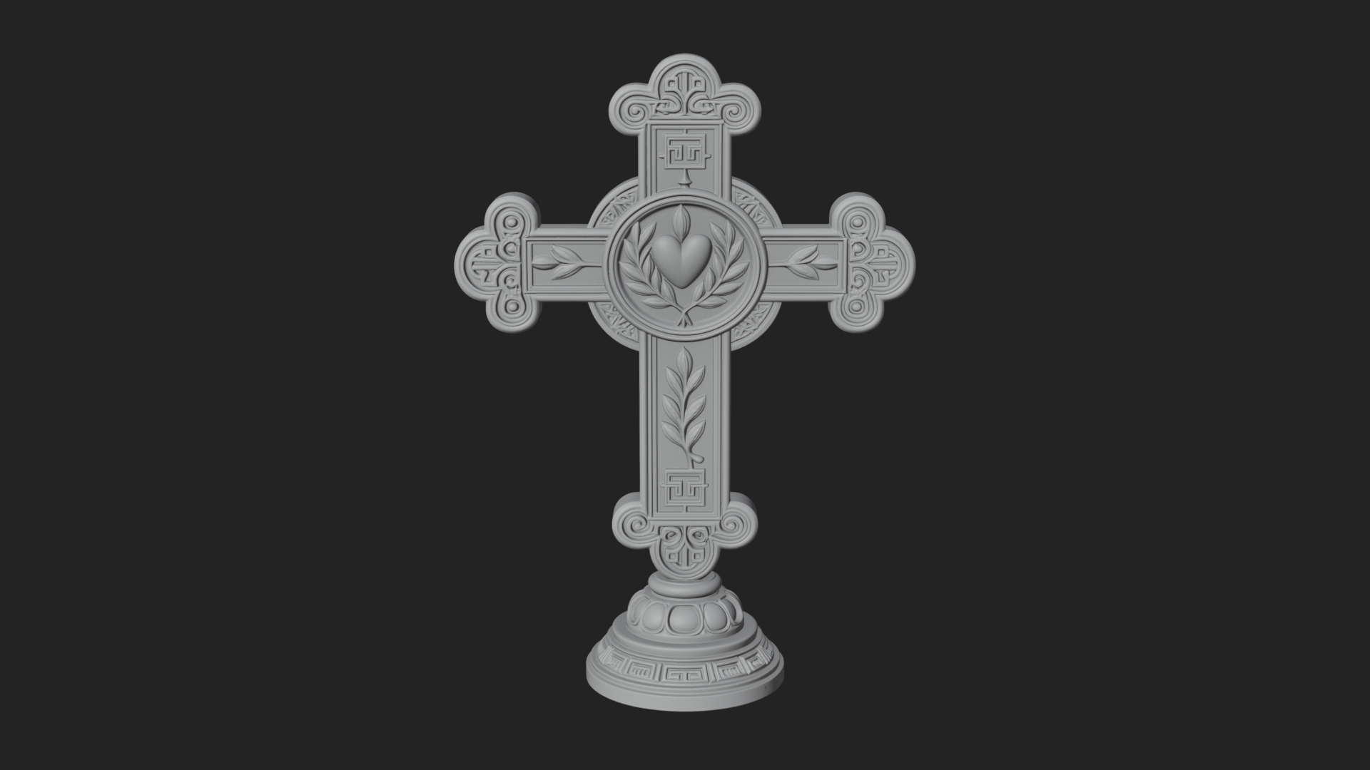Carved Relief Wall Cross Design 83 3D Print Model 3D Model