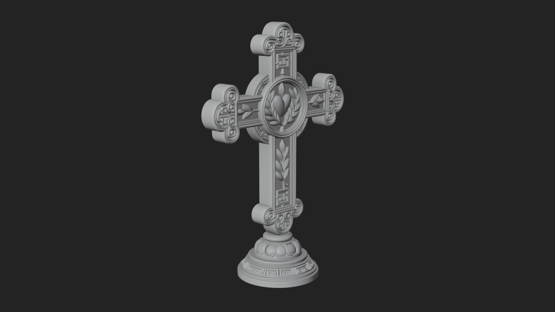 Carved Relief Wall Cross Design 83 3D Print Model 3D Model