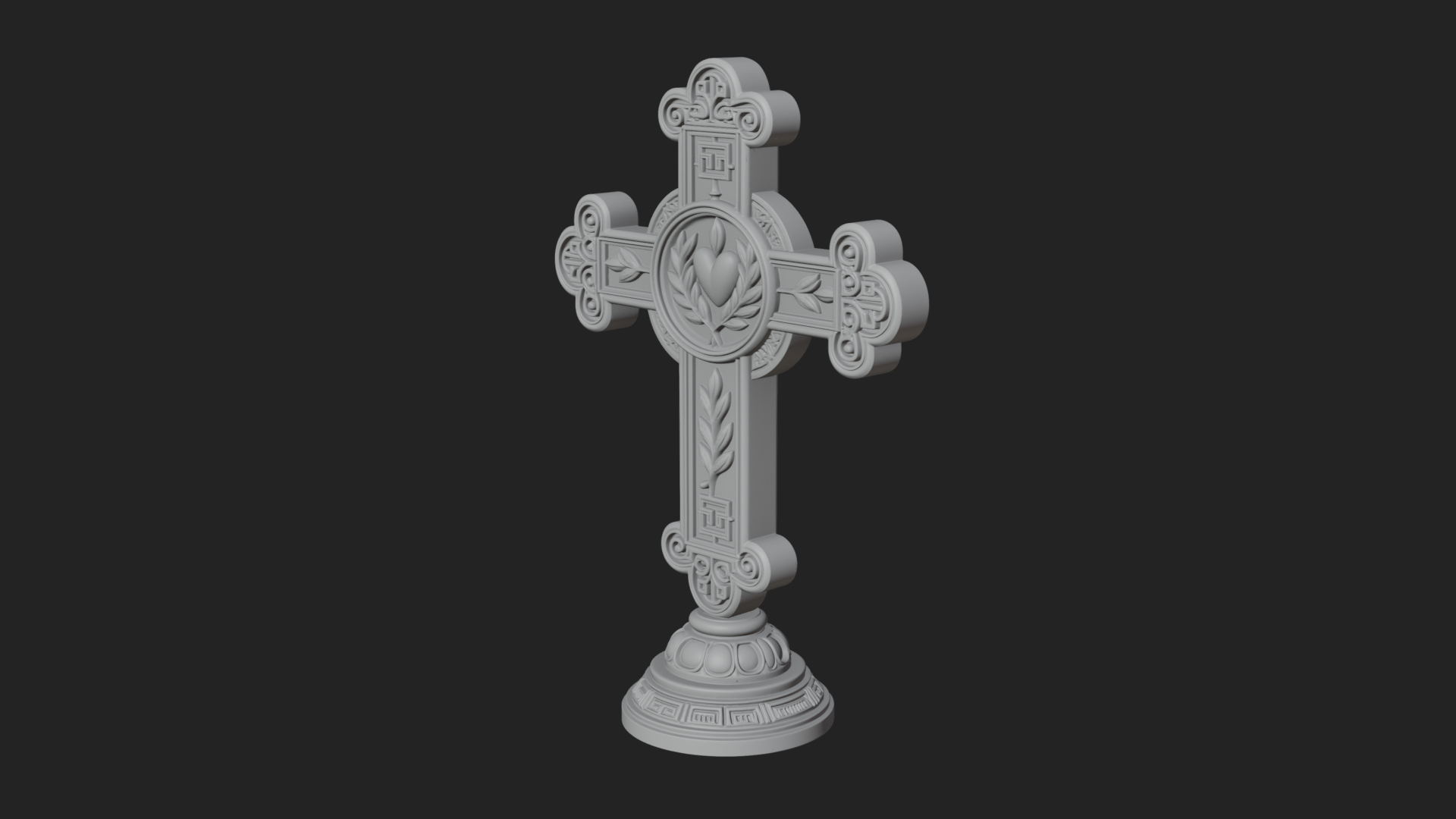 Carved Relief Wall Cross Design 83 3D Print Model 3D Model