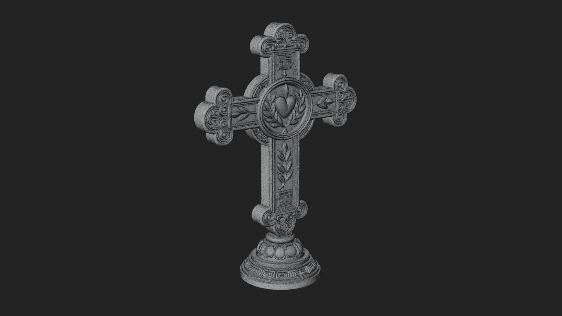 Carved Relief Wall Cross Design 83 3D Print Model 3D Model