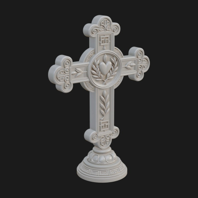 Carved Relief Wall Cross Design 83 3D Print Model