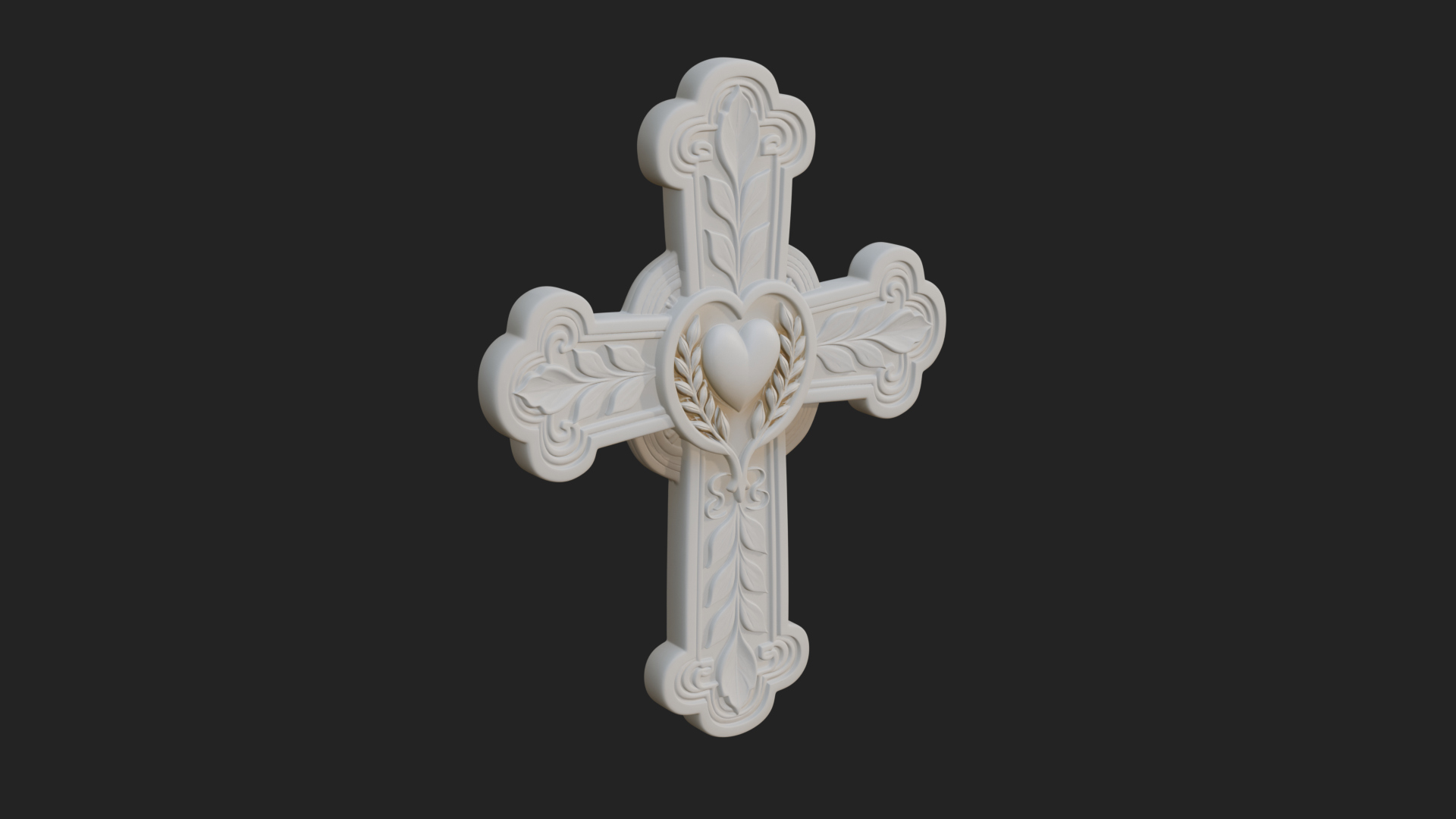 Carved Relief Wall Cross Design 84 3D Print Model 3D Model