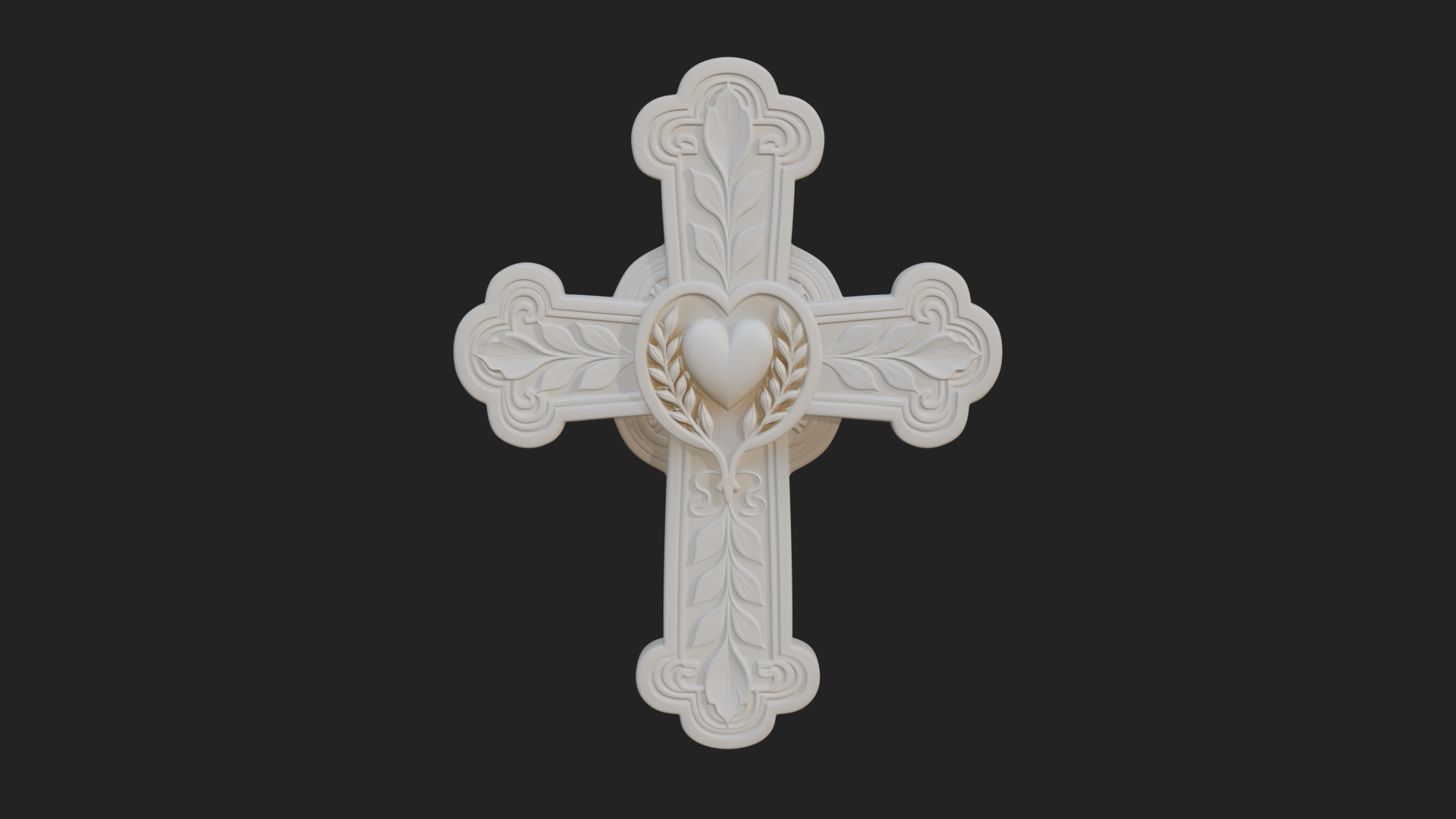 Carved Relief Wall Cross Design 84 3D Print Model 3D Model