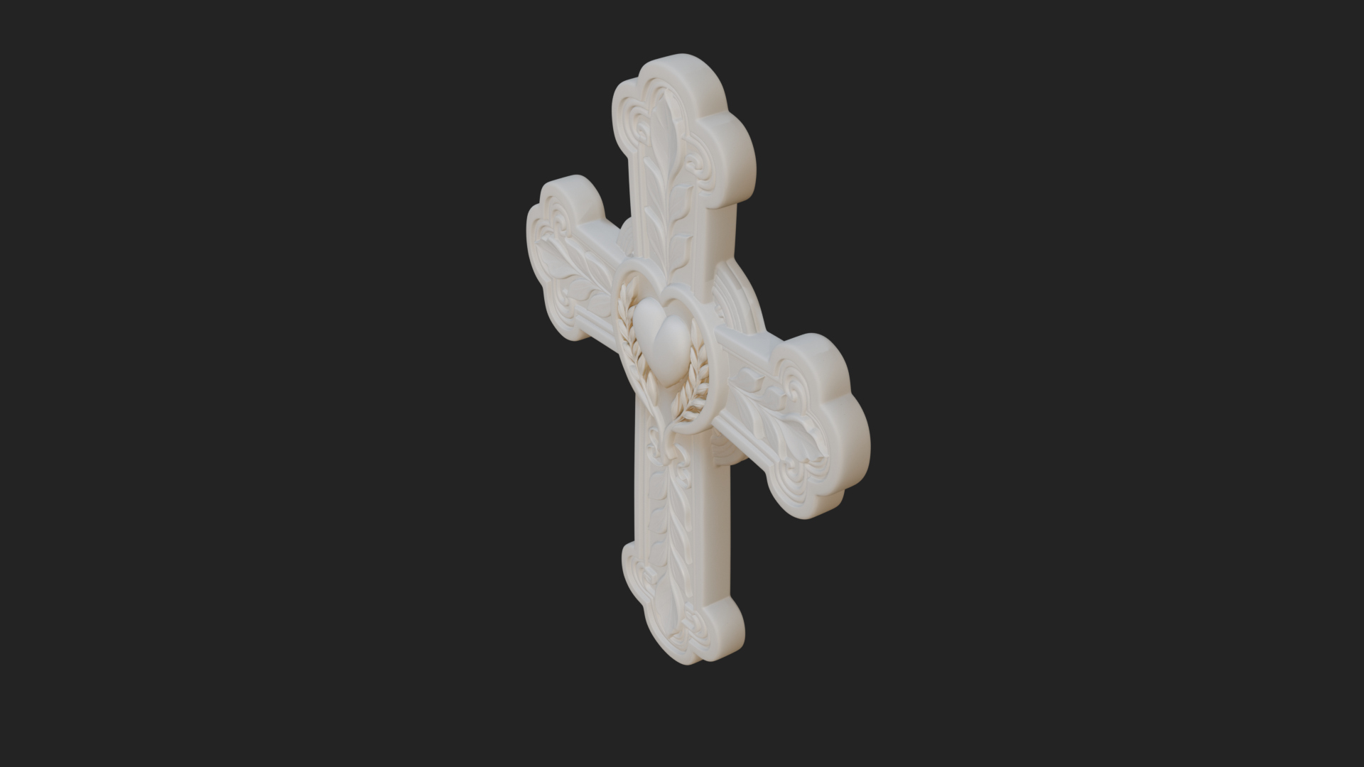 Carved Relief Wall Cross Design 84 3D Print Model 3D Model