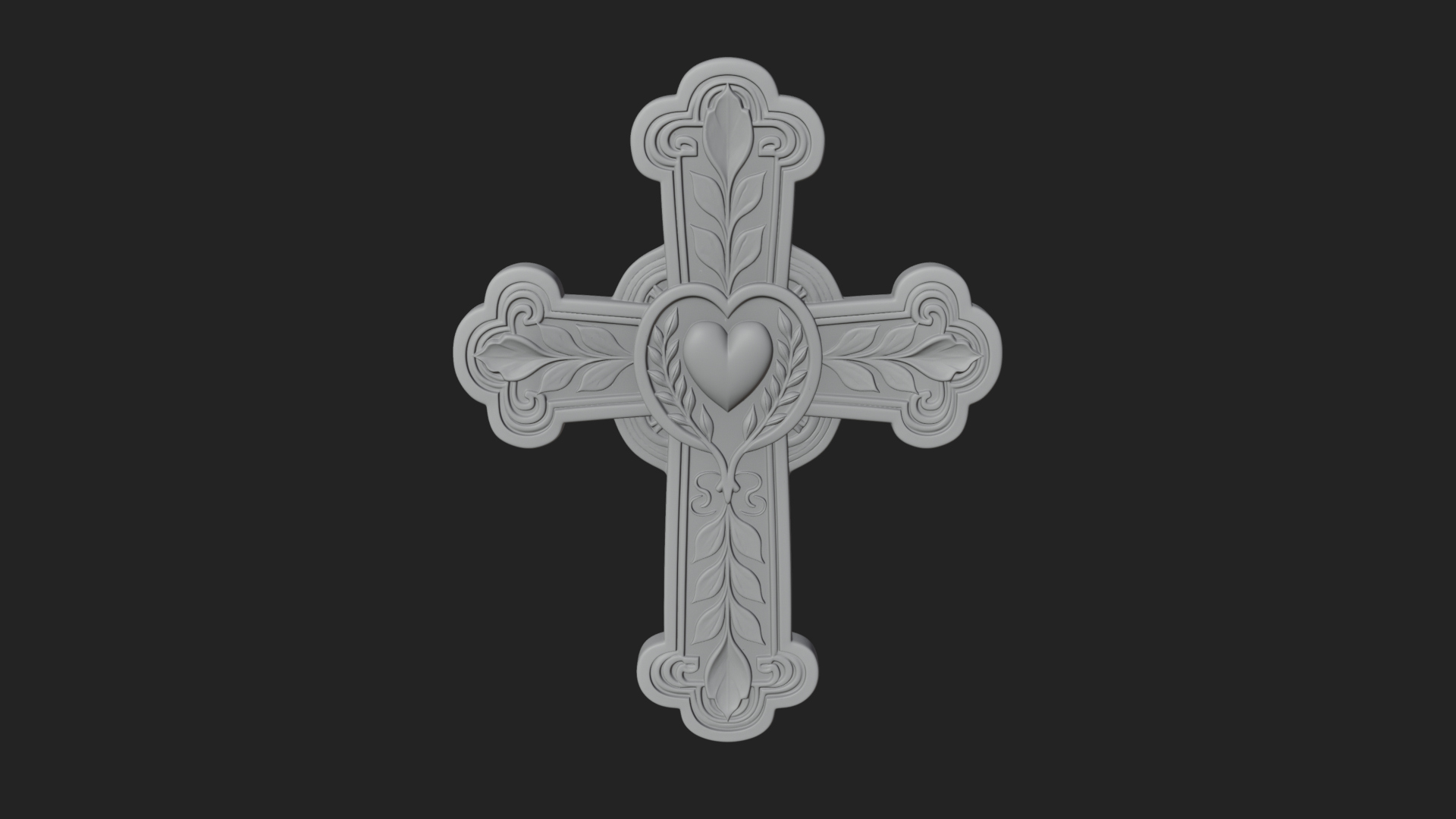 Carved Relief Wall Cross Design 84 3D Print Model 3D Model
