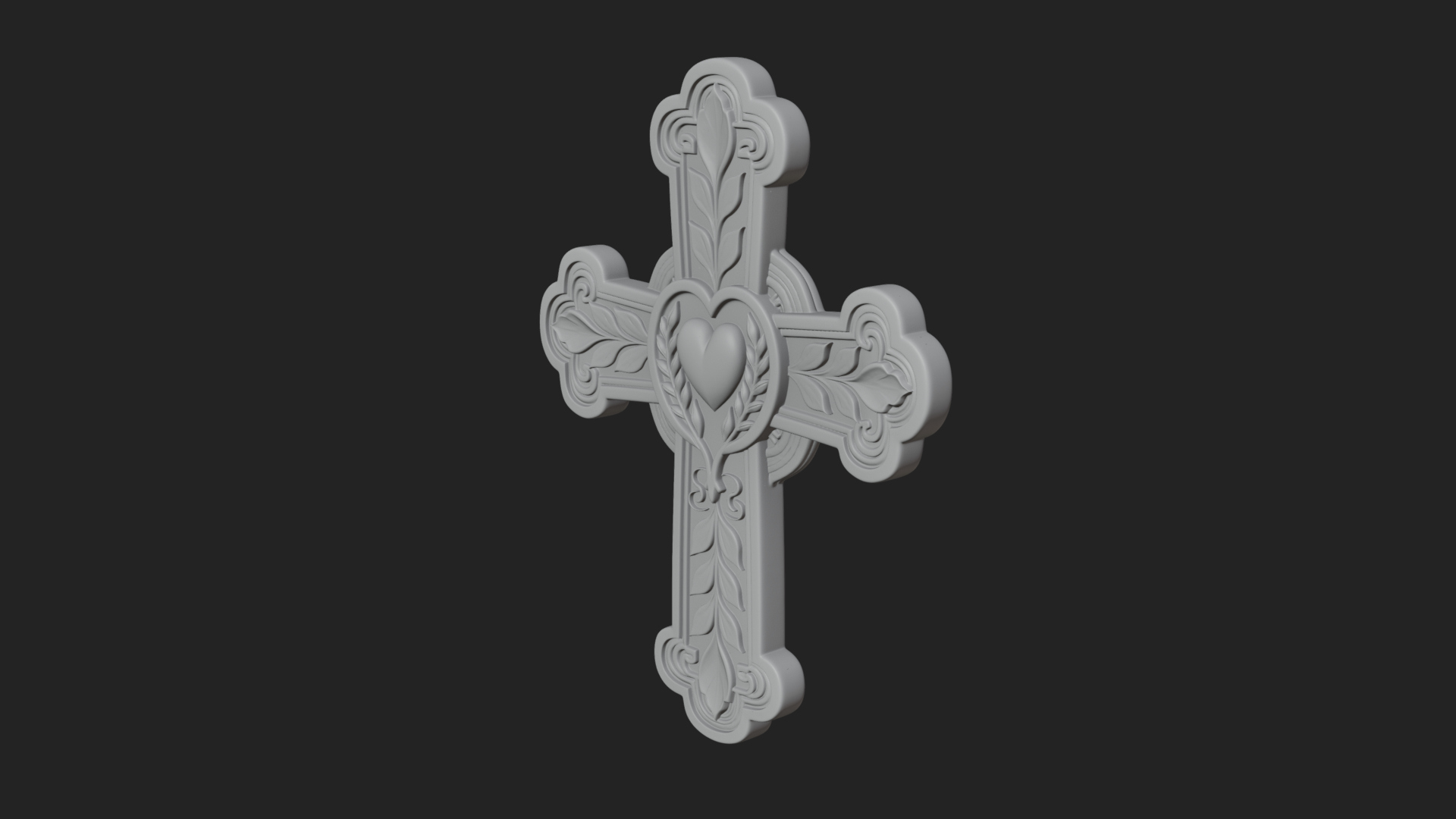 Carved Relief Wall Cross Design 84 3D Print Model 3D Model