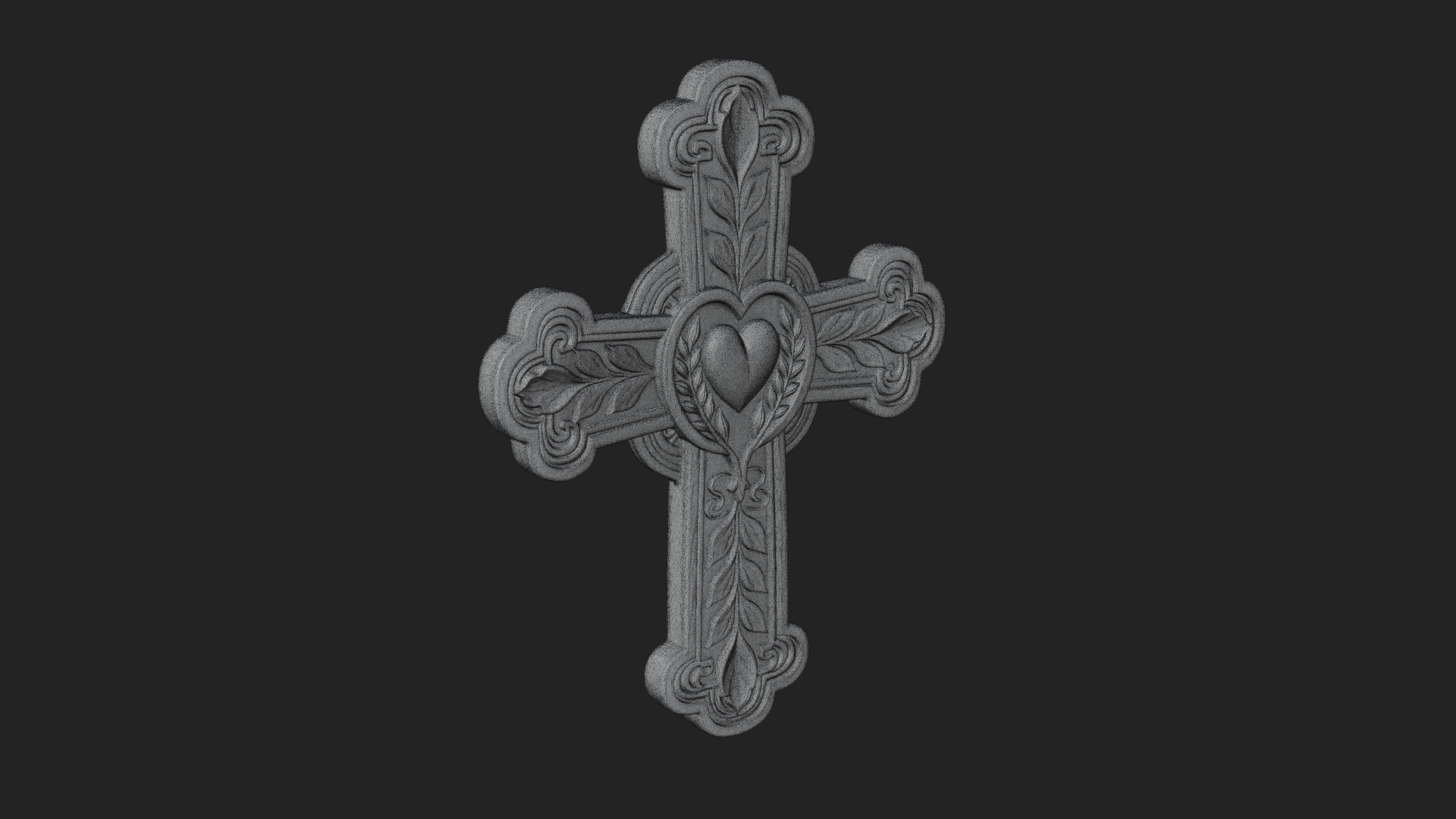 Carved Relief Wall Cross Design 84 3D Print Model 3D Model