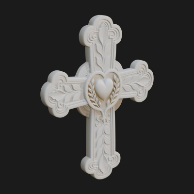 Carved Relief Wall Cross Design 84 3D Print Model