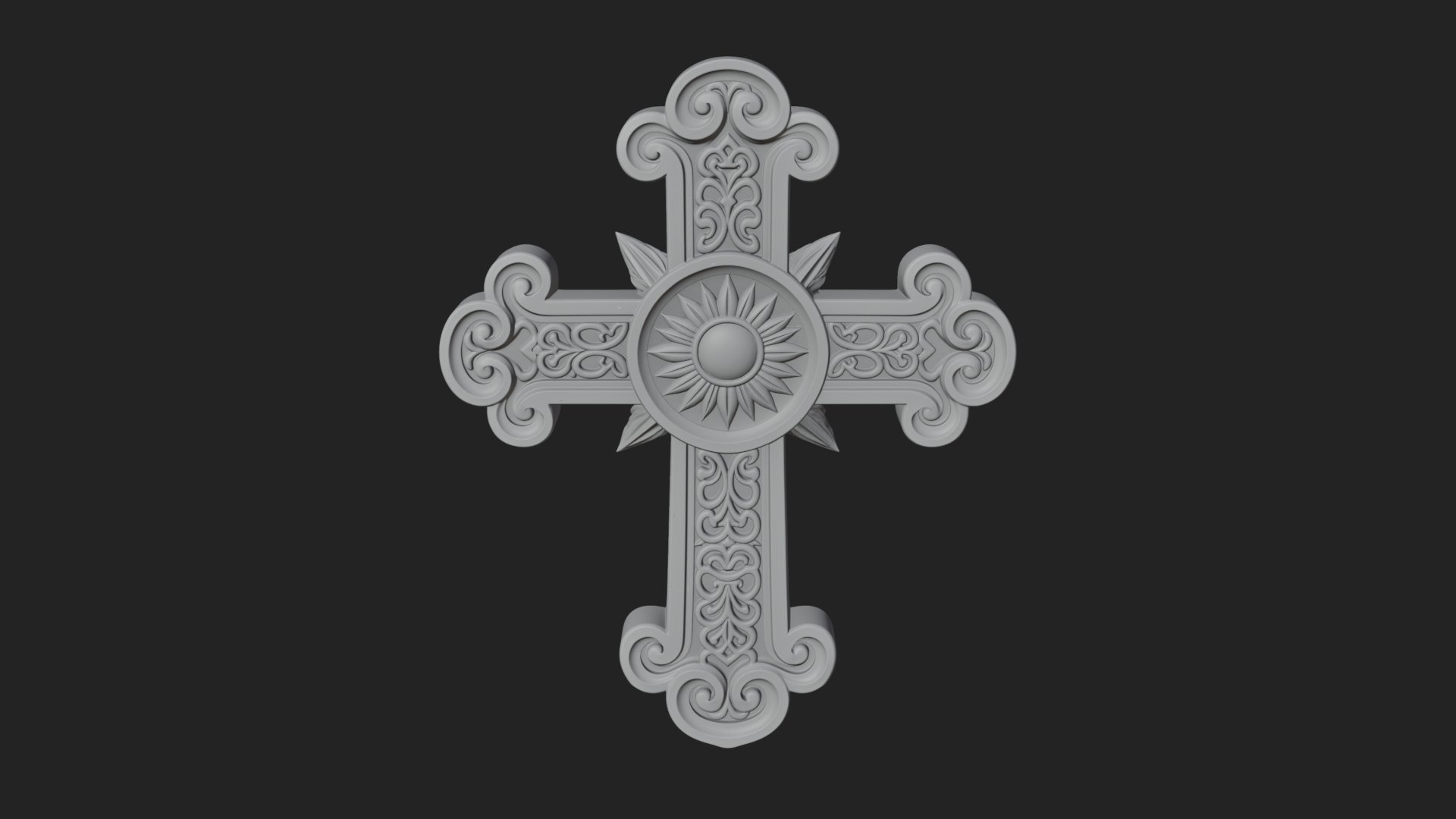Carved Relief Wall Cross Design 85 3D Print Model 3D Model