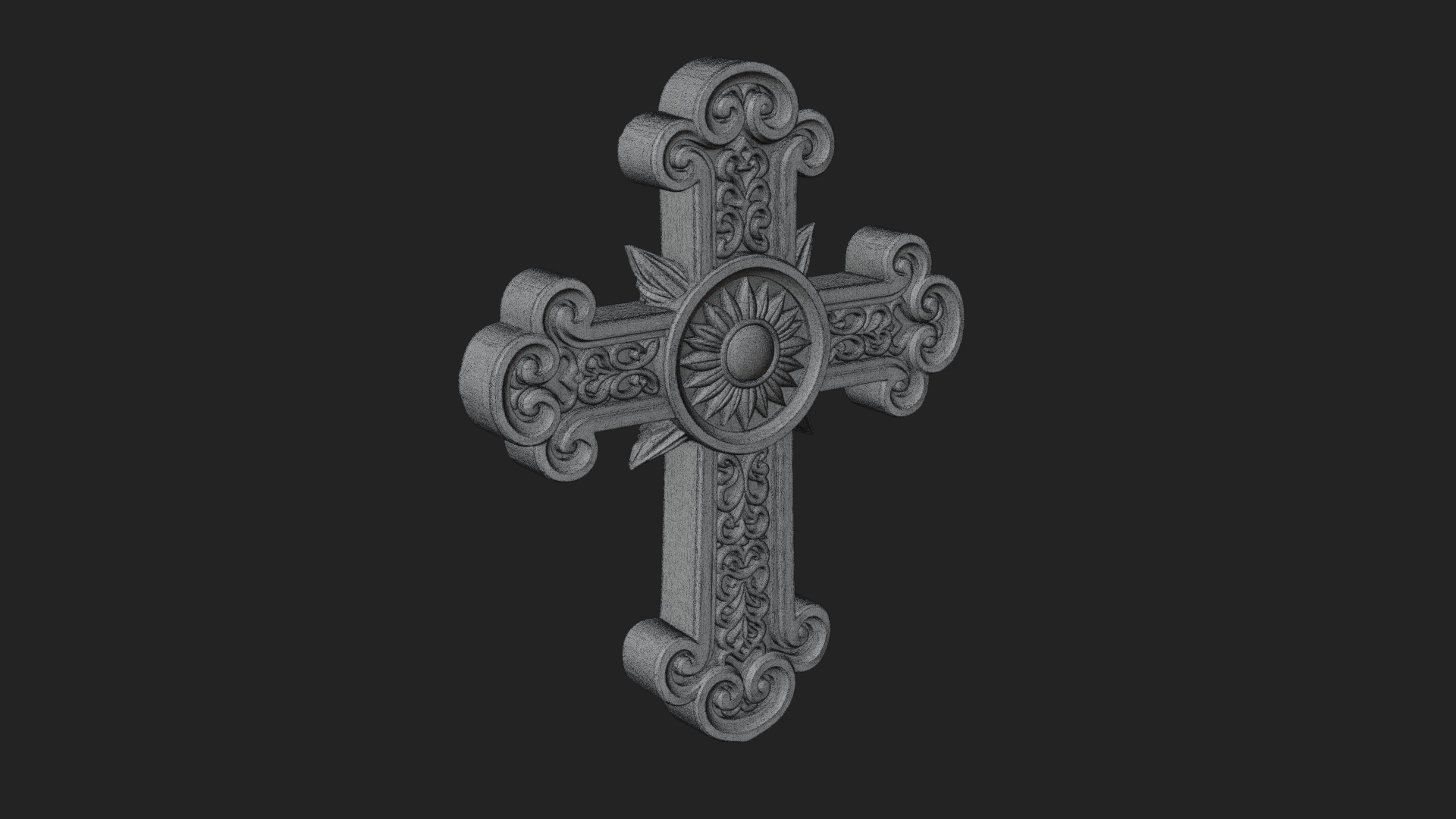 Carved Relief Wall Cross Design 85 3D Print Model 3D Model