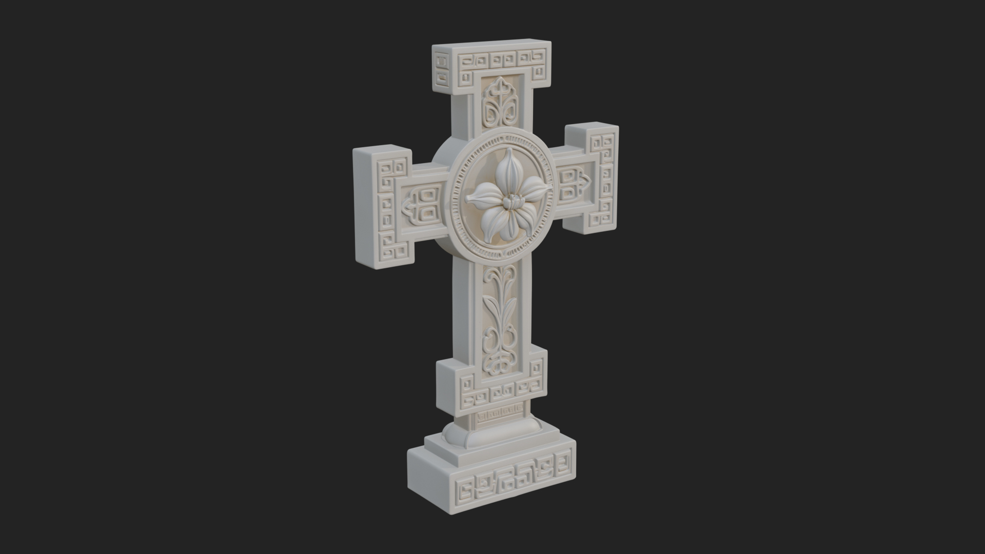 Carved Relief Wall Cross Design 86 3D Print Model 3D Model