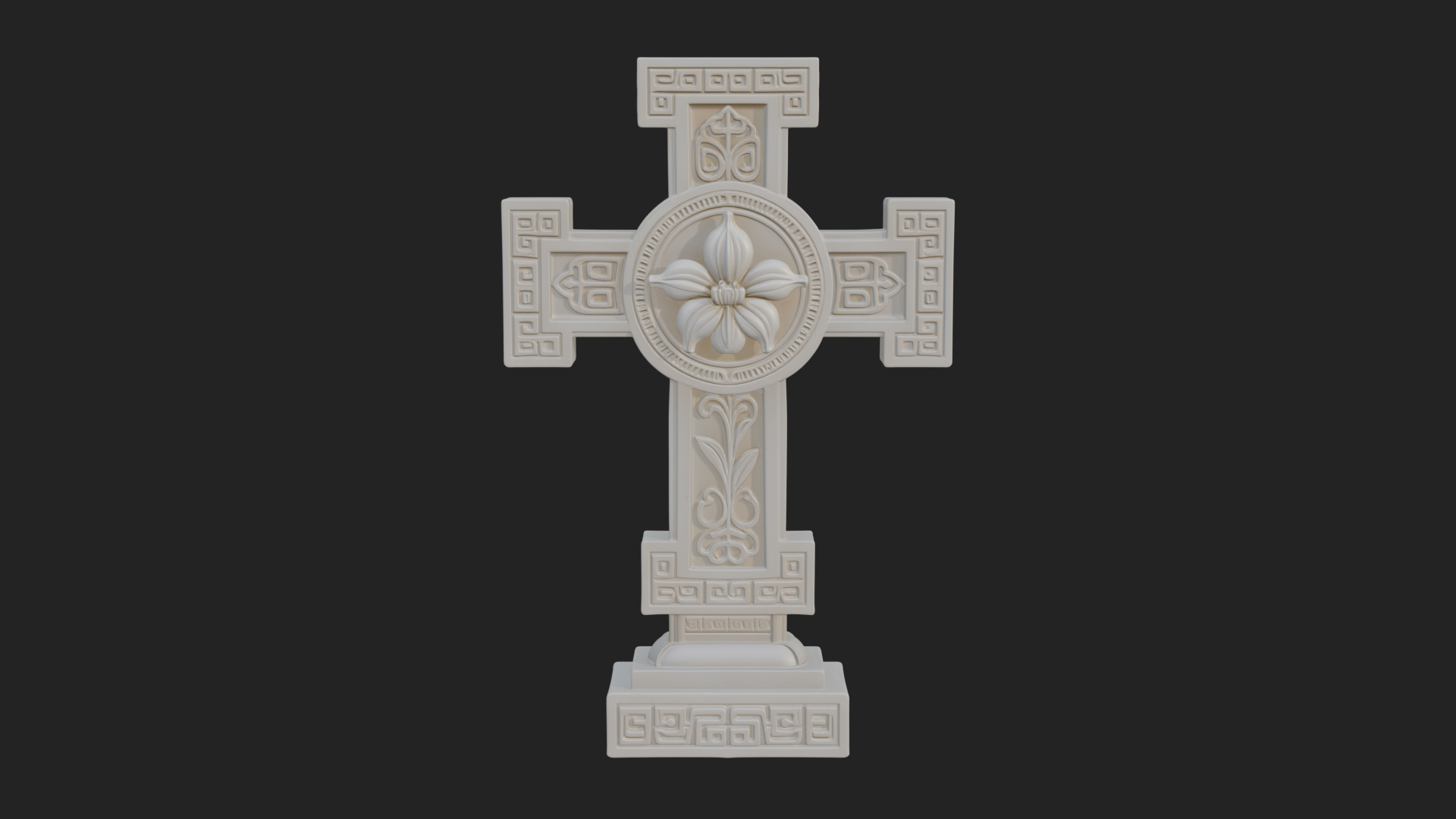 Carved Relief Wall Cross Design 86 3D Print Model 3D Model