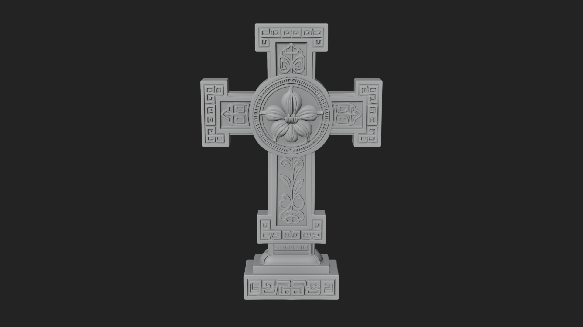 Carved Relief Wall Cross Design 86 3D Print Model 3D Model