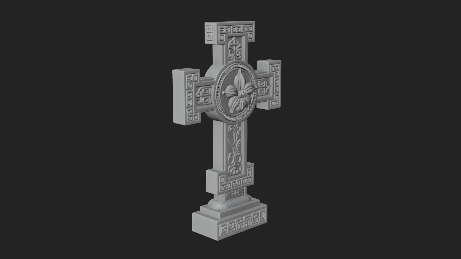 Carved Relief Wall Cross Design 86 3D Print Model 3D Model