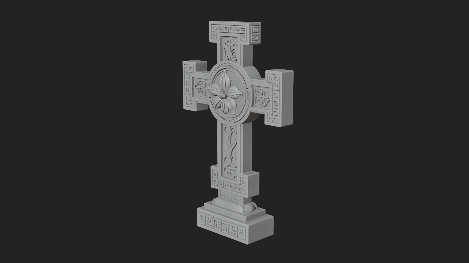 Carved Relief Wall Cross Design 86 3D Print Model 3D Model