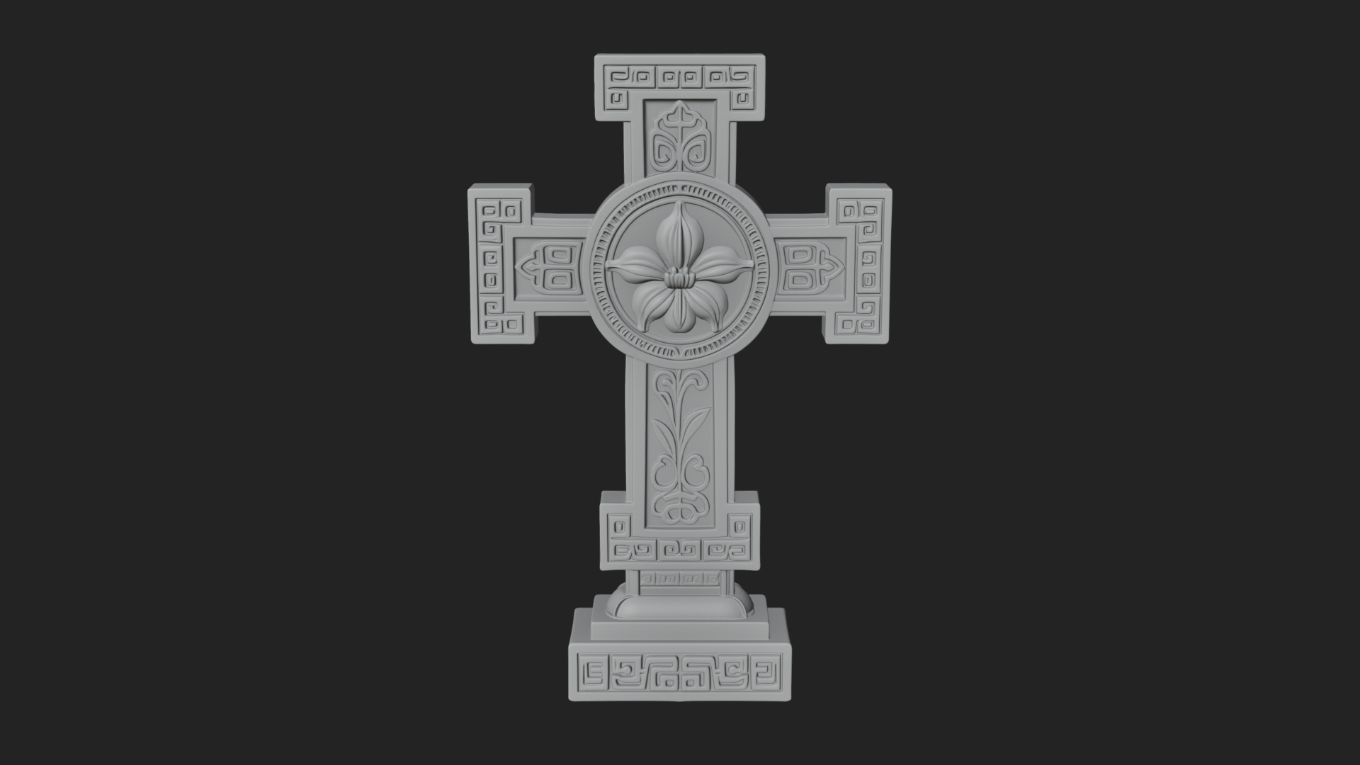 Carved Relief Wall Cross Design 86 3D Print Model 3D Model