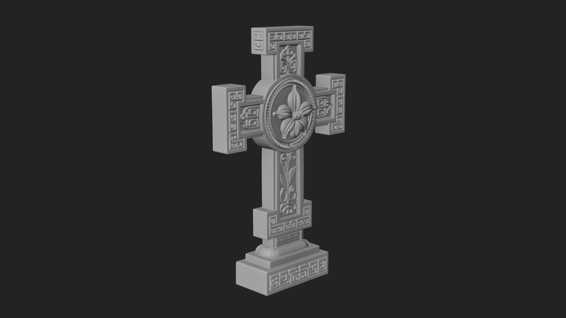 Carved Relief Wall Cross Design 86 3D Print Model 3D Model