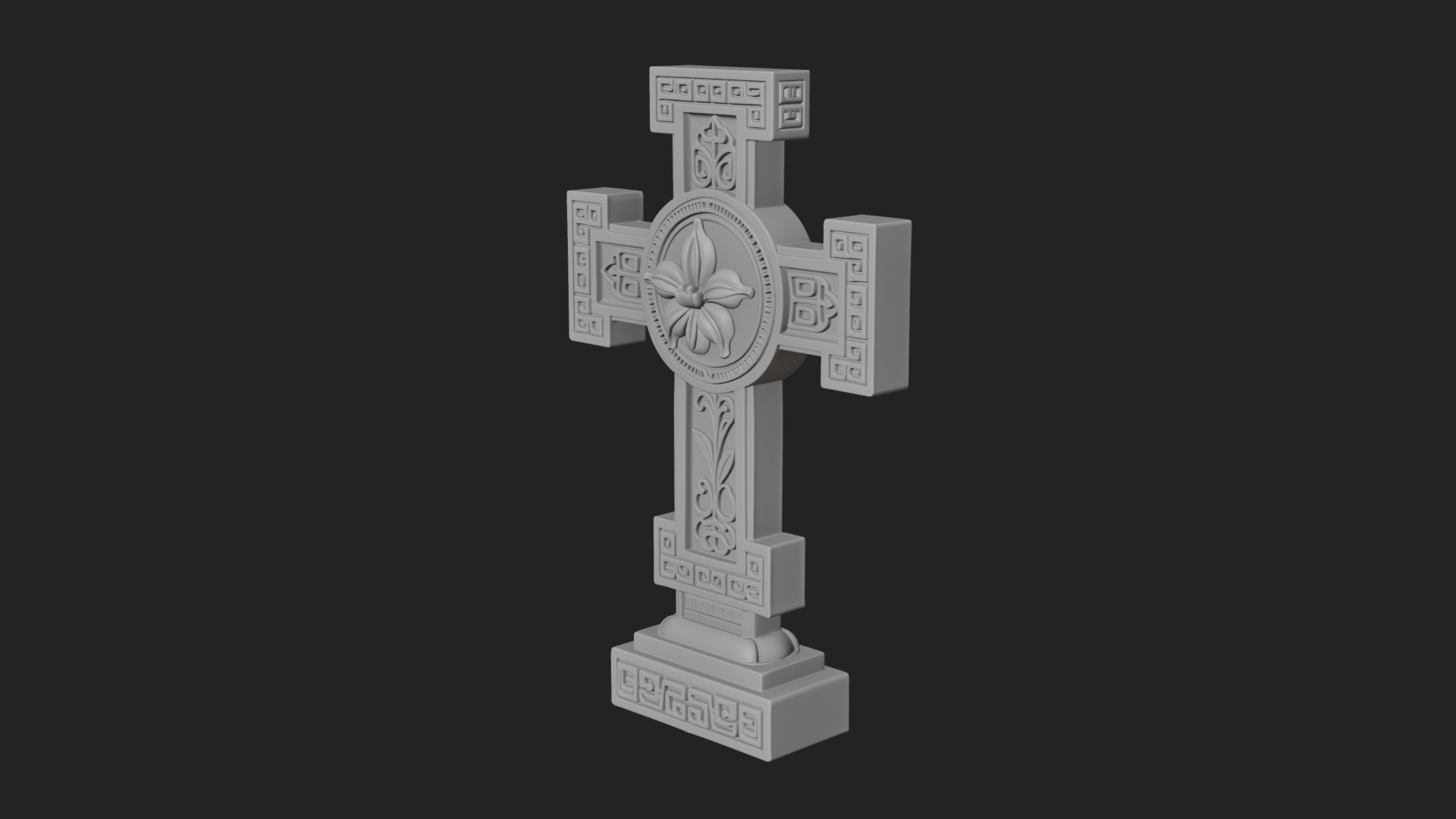 Carved Relief Wall Cross Design 86 3D Print Model 3D Model