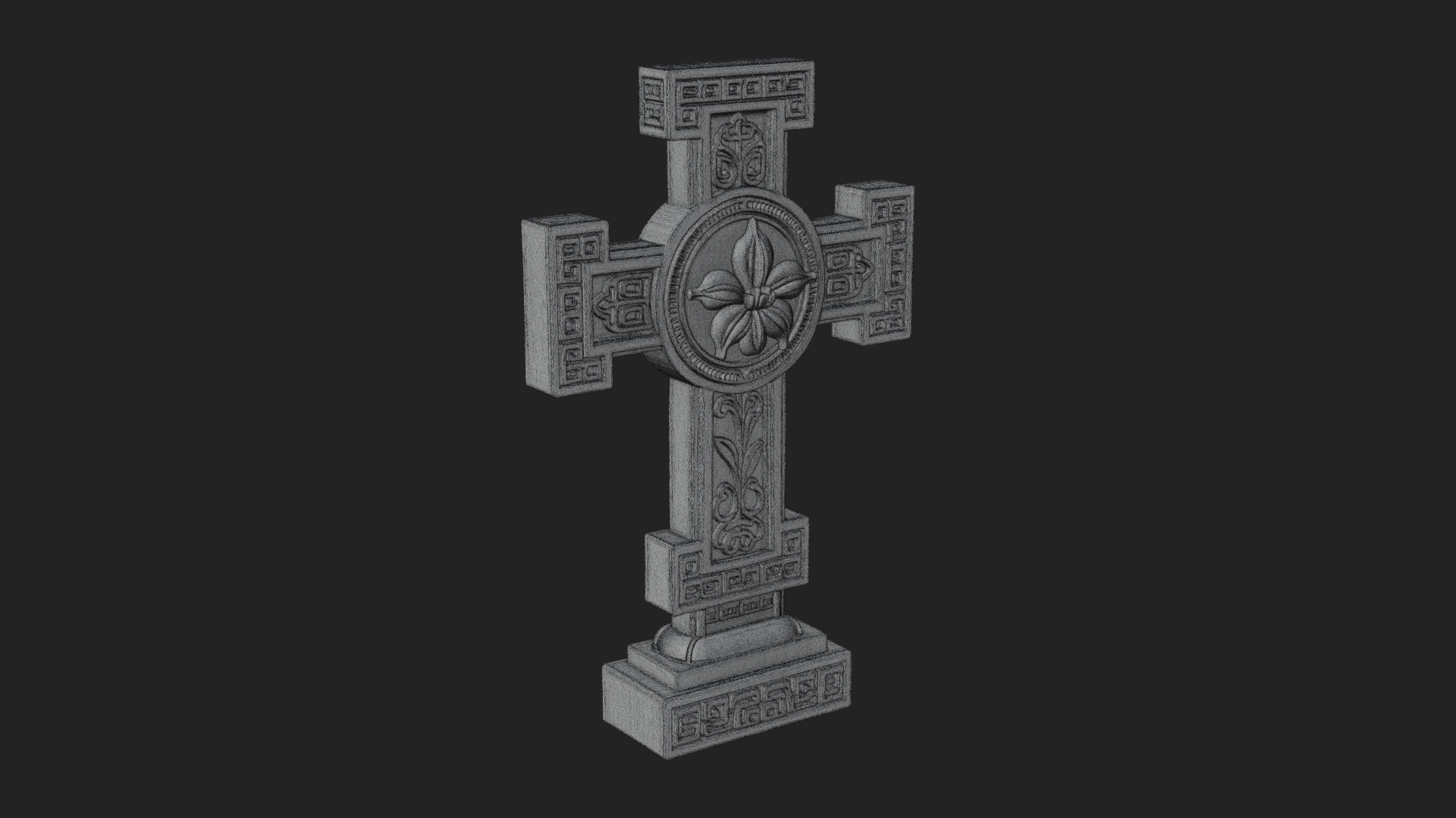 Carved Relief Wall Cross Design 86 3D Print Model 3D Model