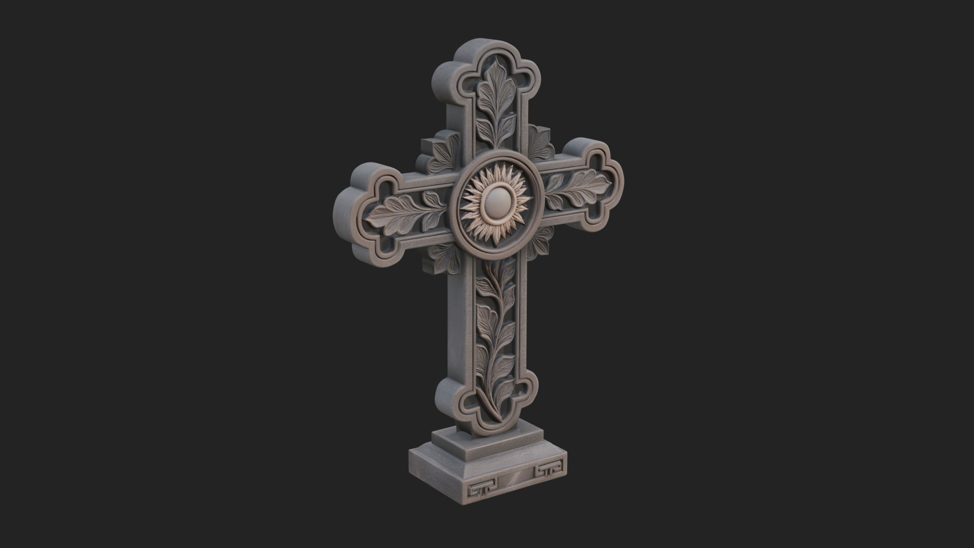 Carved Relief Wall Cross Design 87 3D Print Model 3D Model