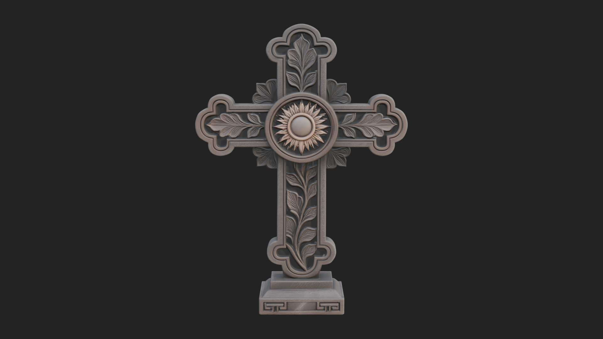 Carved Relief Wall Cross Design 87 3D Print Model 3D Model
