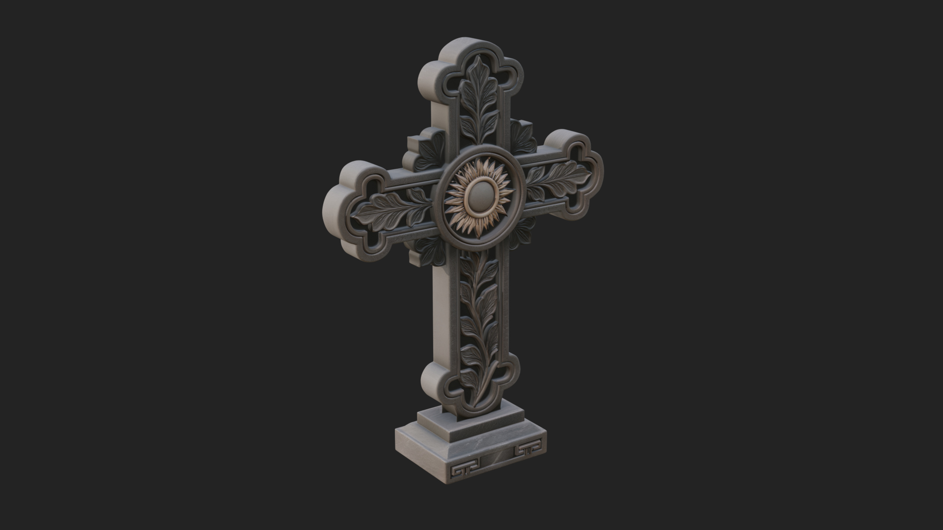 Carved Relief Wall Cross Design 87 3D Print Model 3D Model