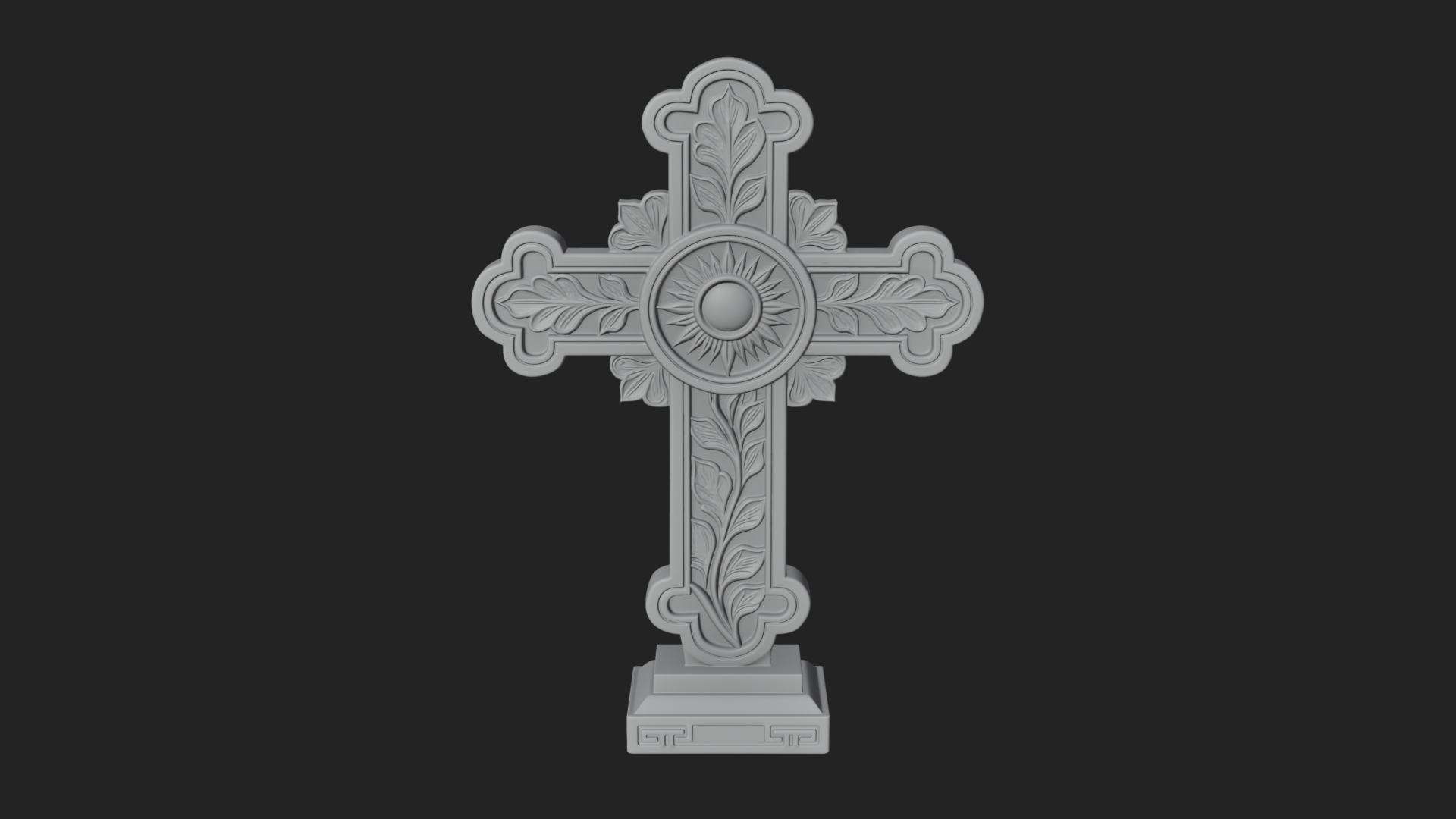 Carved Relief Wall Cross Design 87 3D Print Model 3D Model