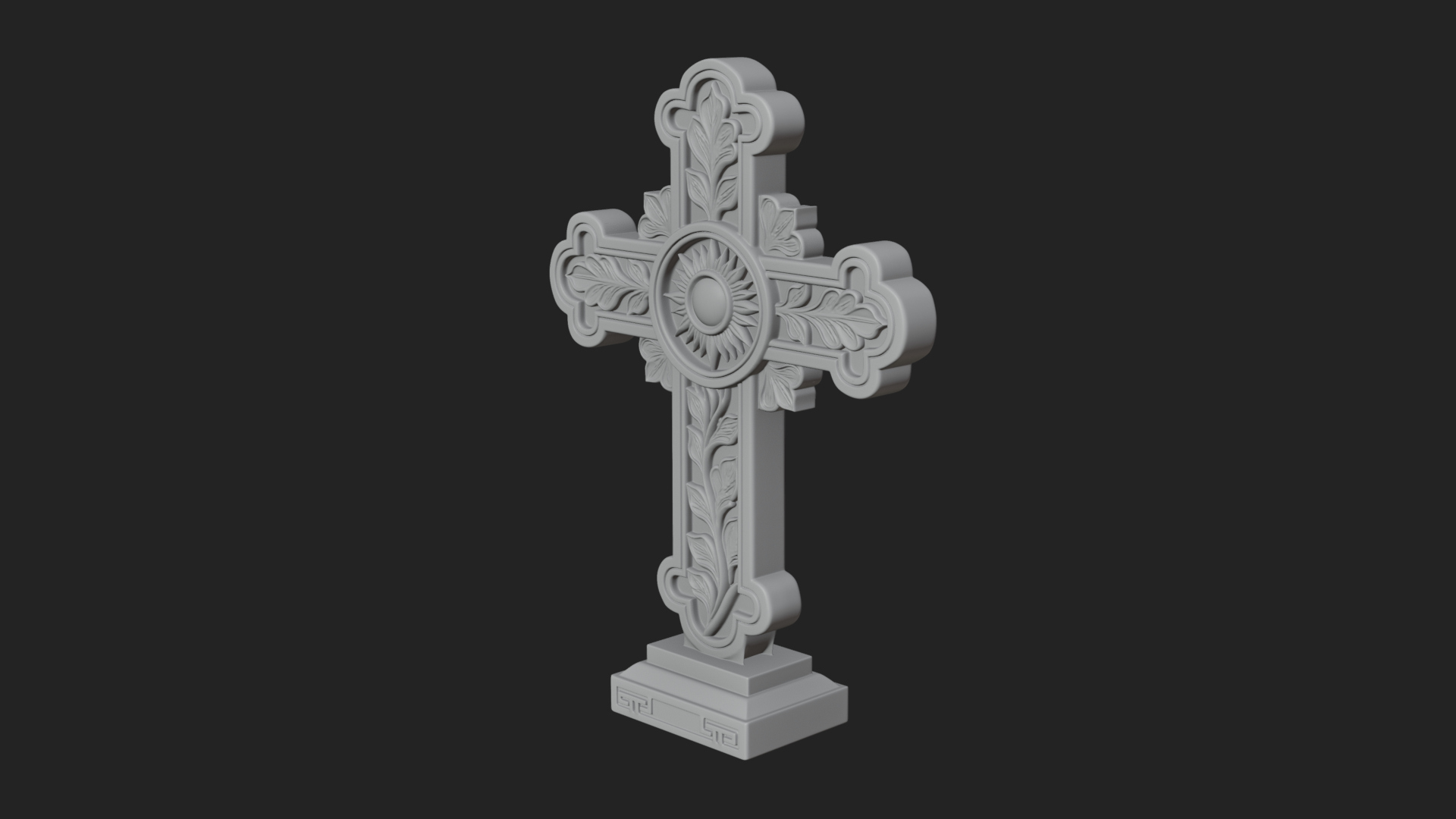 Carved Relief Wall Cross Design 87 3D Print Model 3D Model