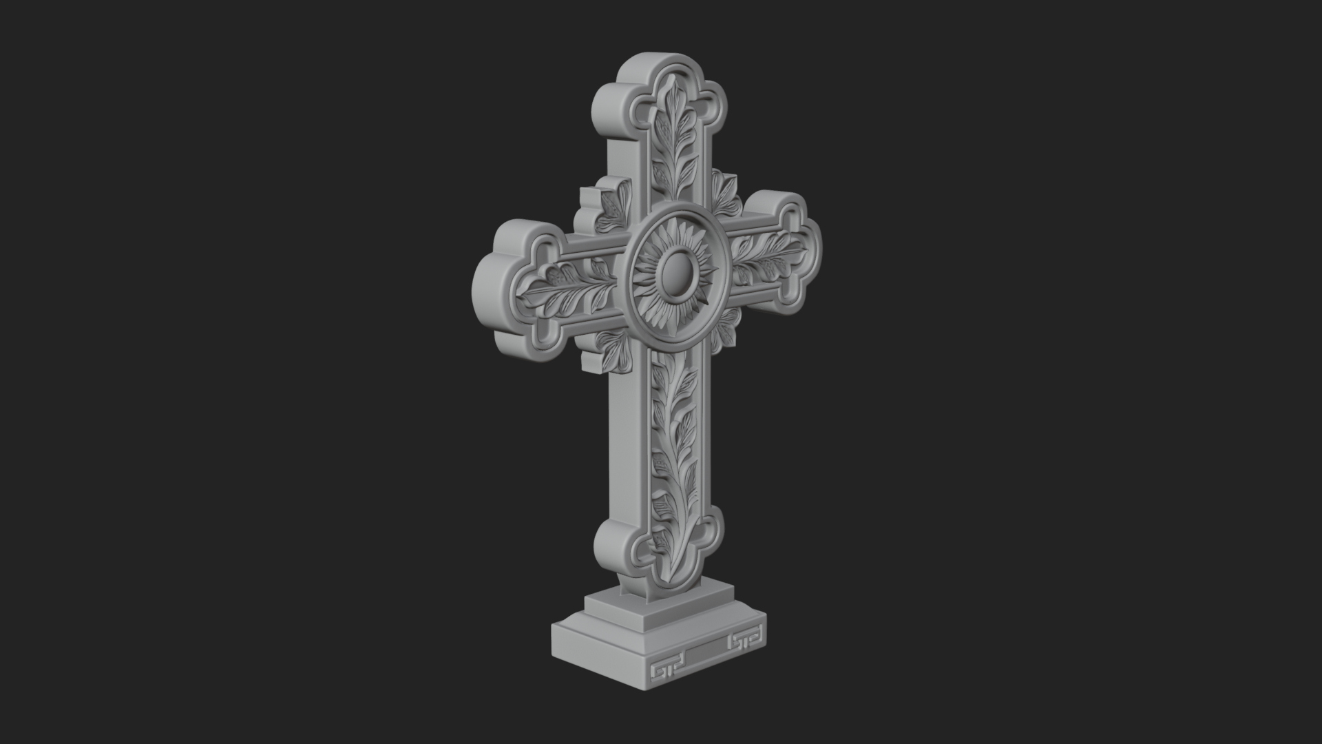 Carved Relief Wall Cross Design 87 3D Print Model 3D Model