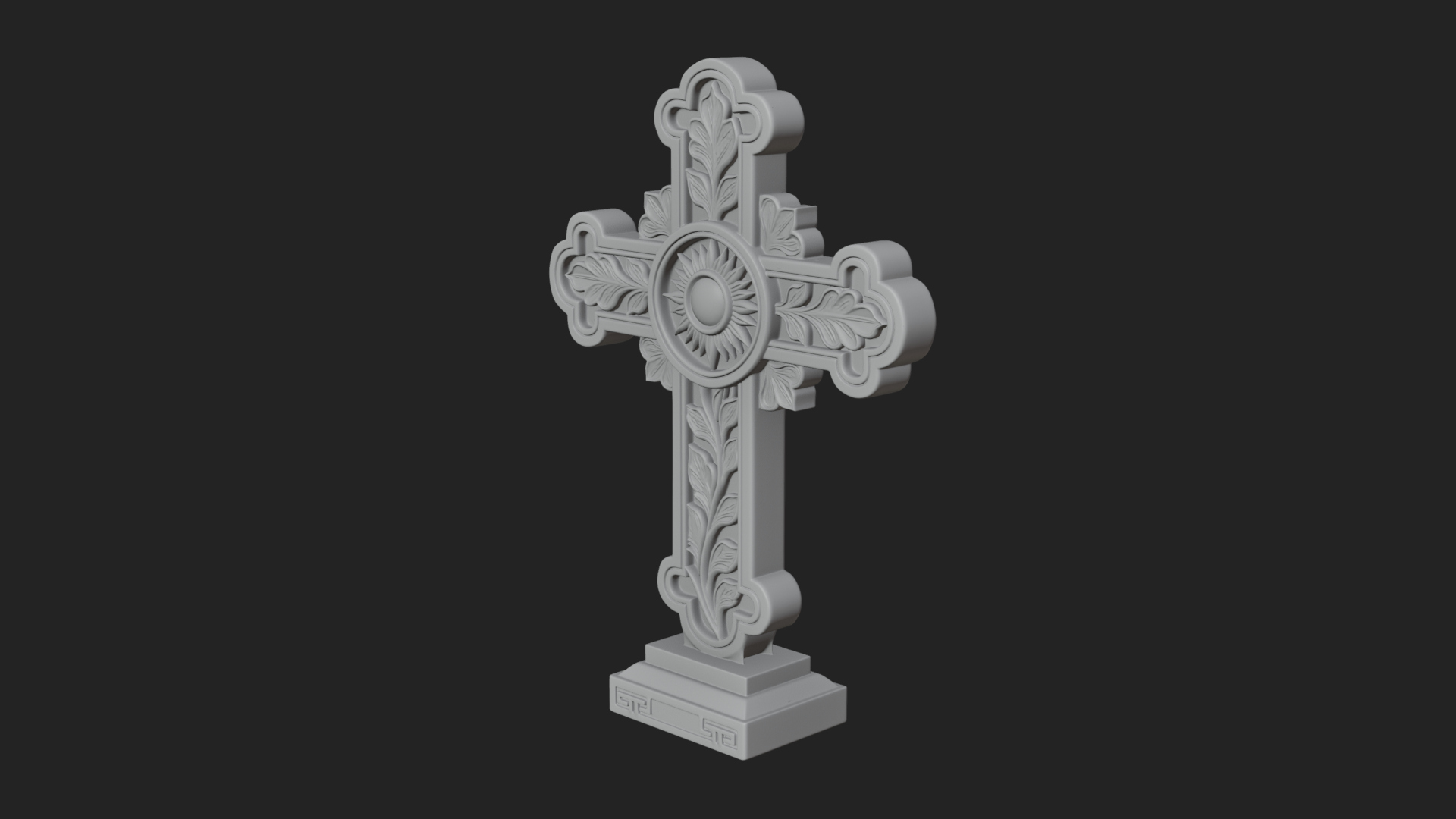 Carved Relief Wall Cross Design 87 3D Print Model 3D Model