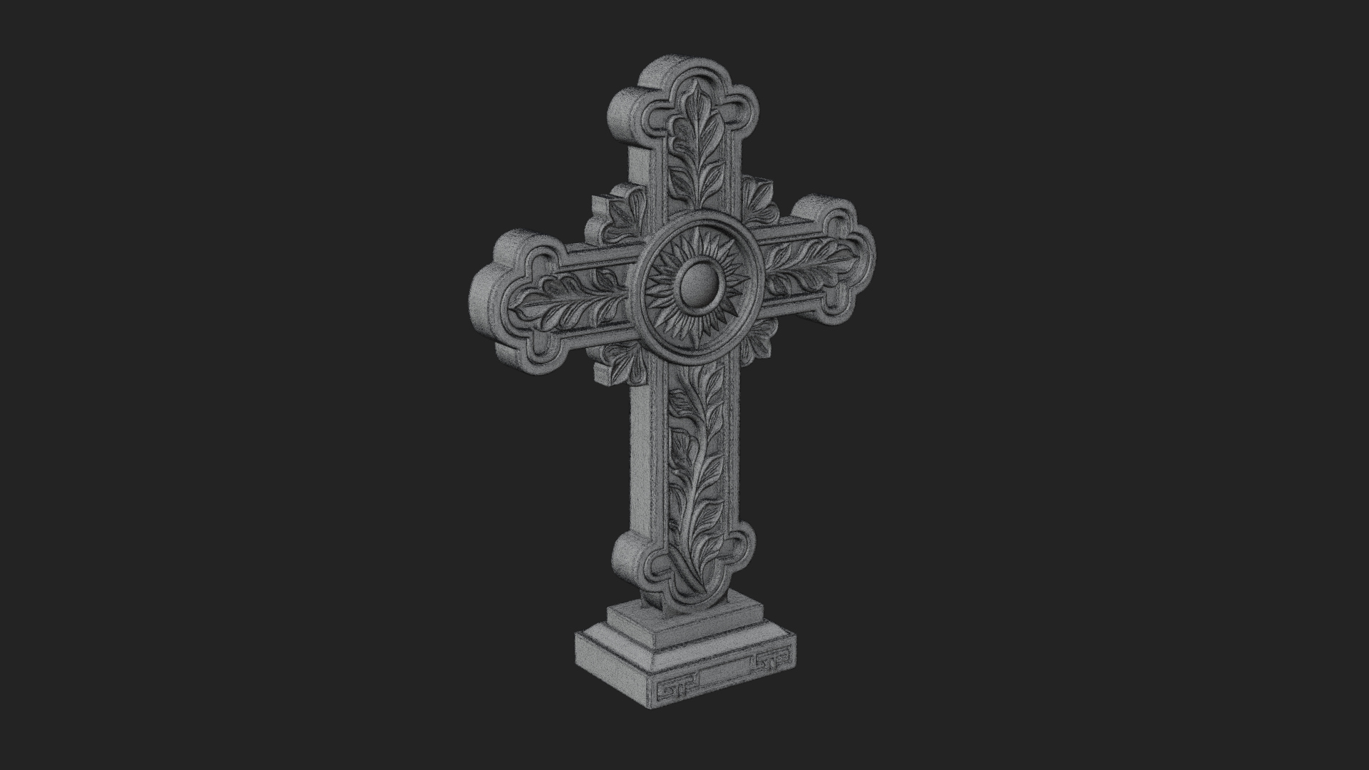 Carved Relief Wall Cross Design 87 3D Print Model 3D Model