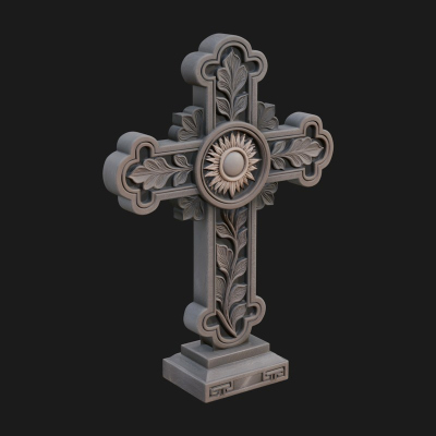 Carved Relief Wall Cross Design 87 3D Print Model
